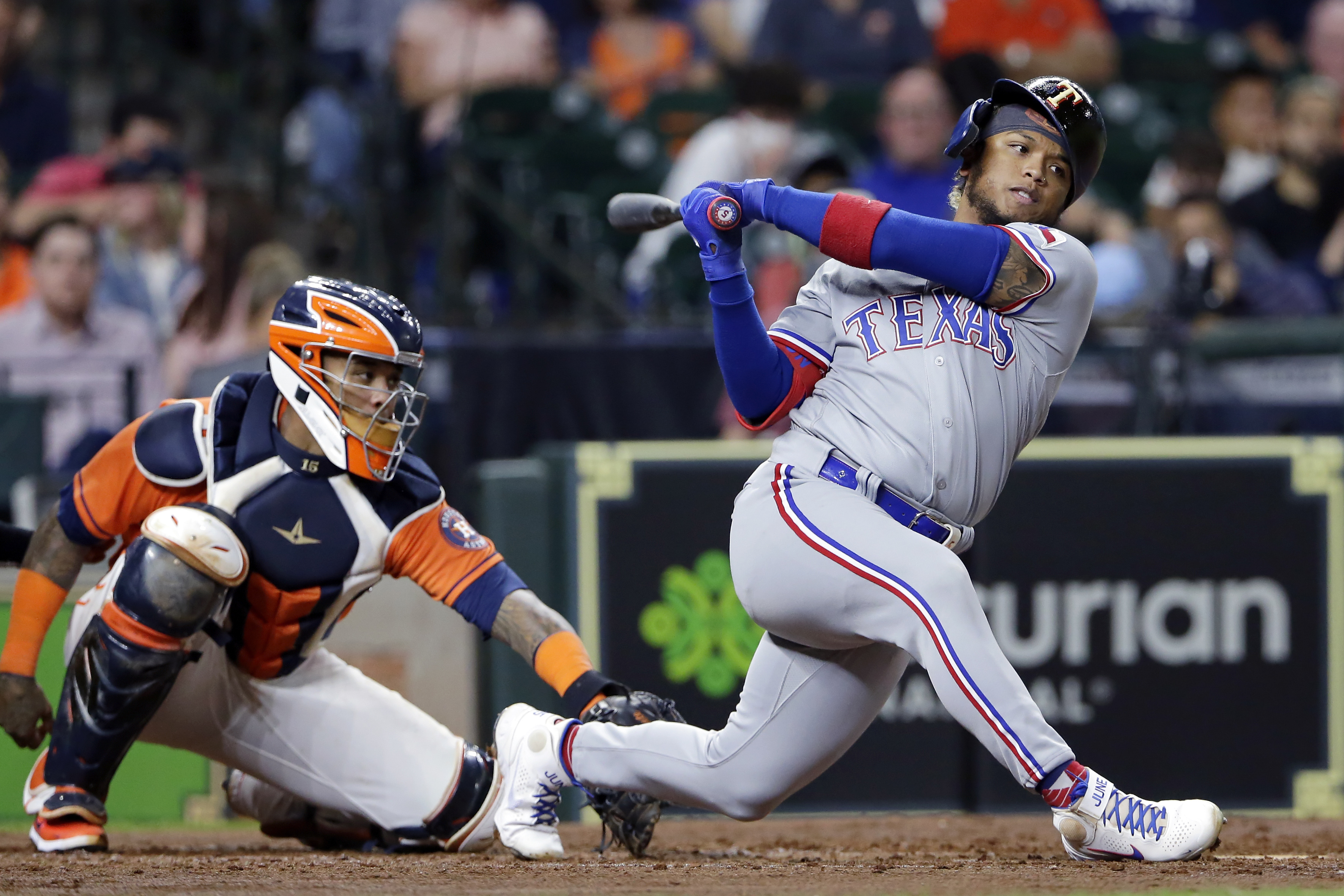 Rangers catcher Jose Trevino hits first career MLB home run
