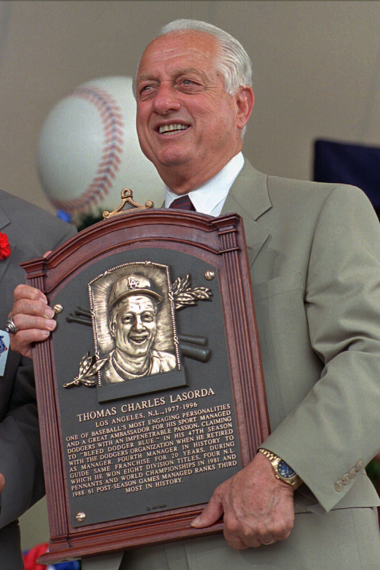 Previously Displayed ~ Tommy Lasorda 2009 LA Dodgers Hall of Fame Plaque  SGA