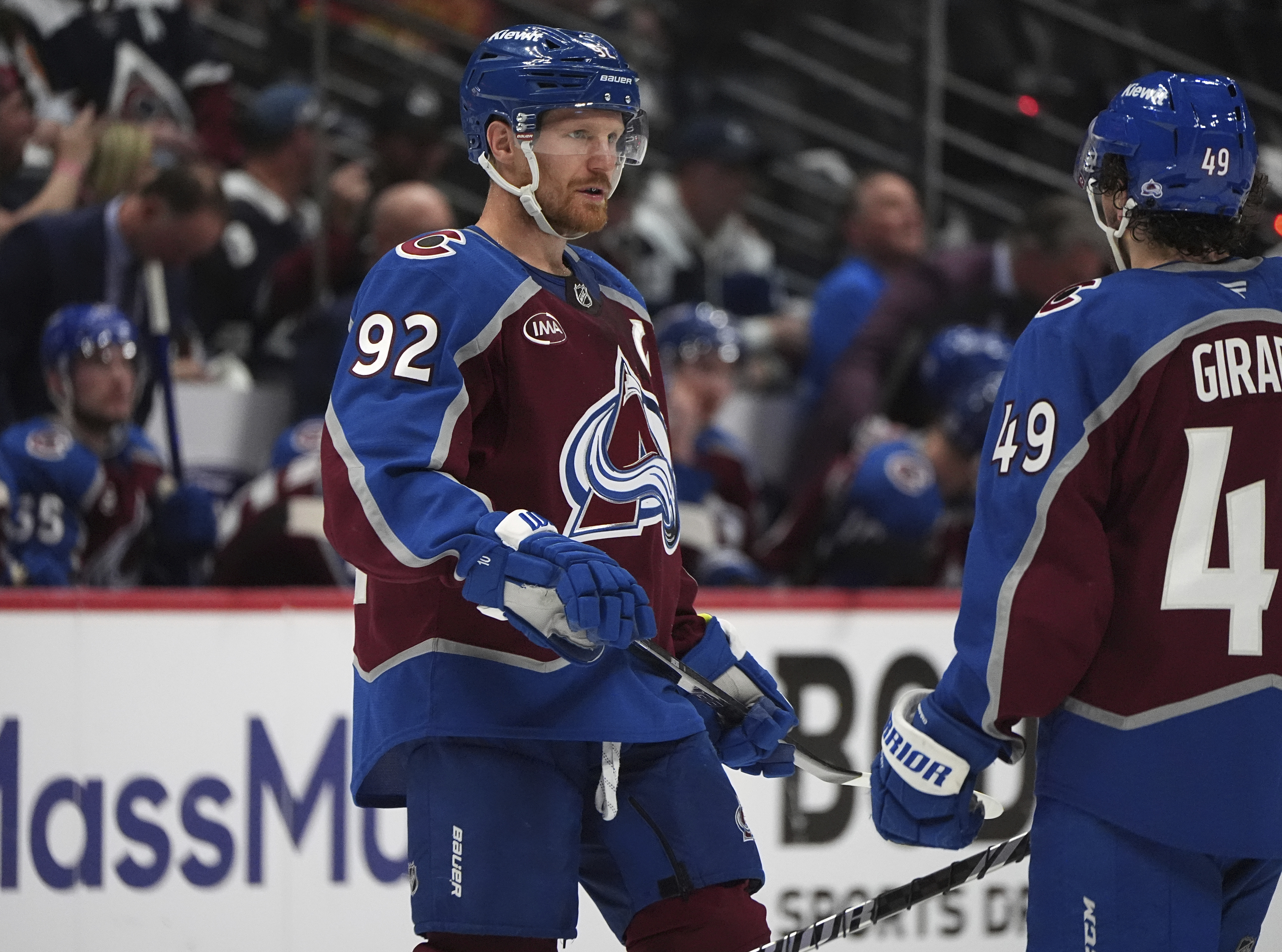 Avs captain Gabriel Landeskog soaks in the moment after scoring