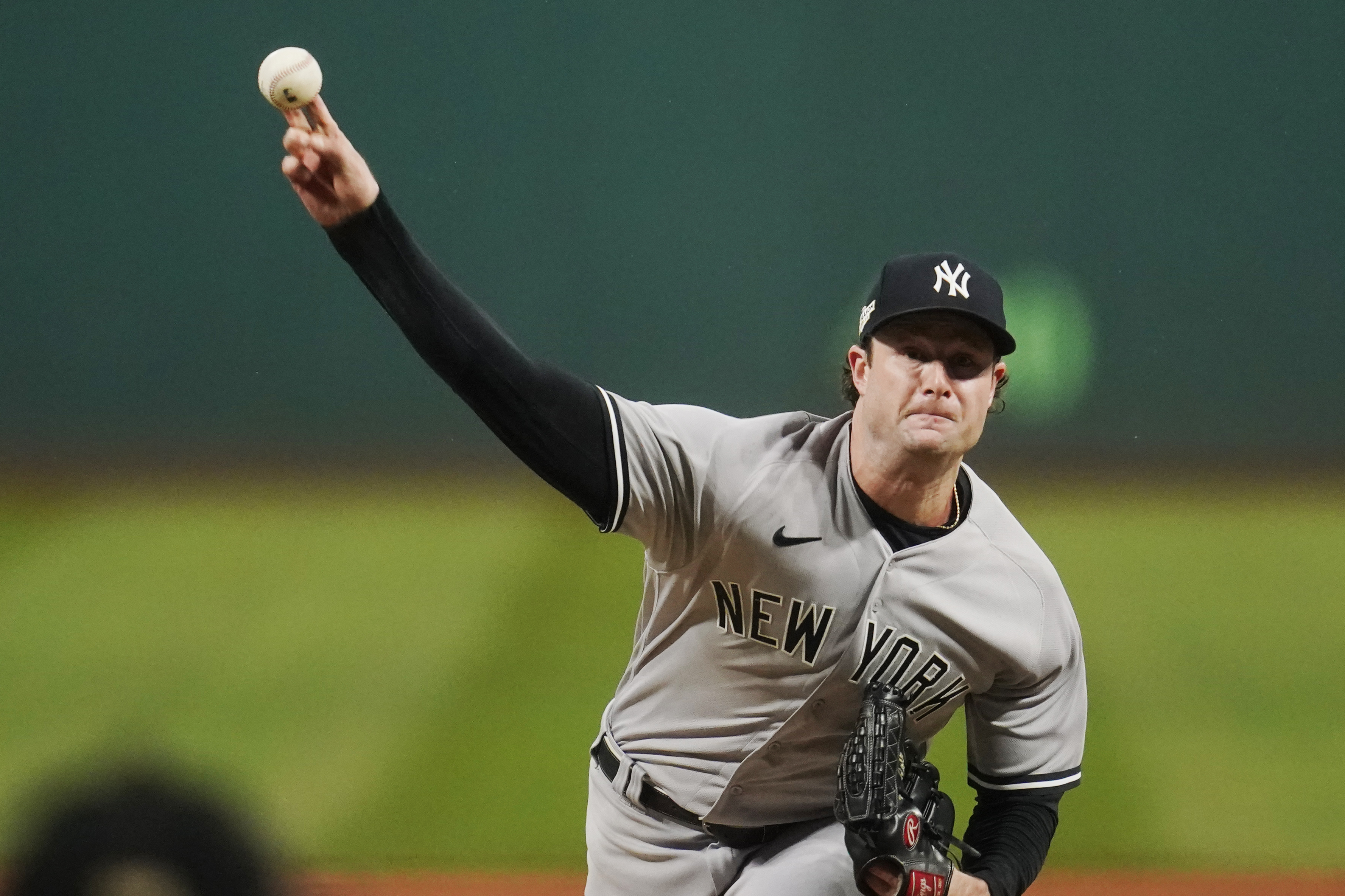 New York Yankees' Josh Donaldson, Gerrit Cole meet, put last