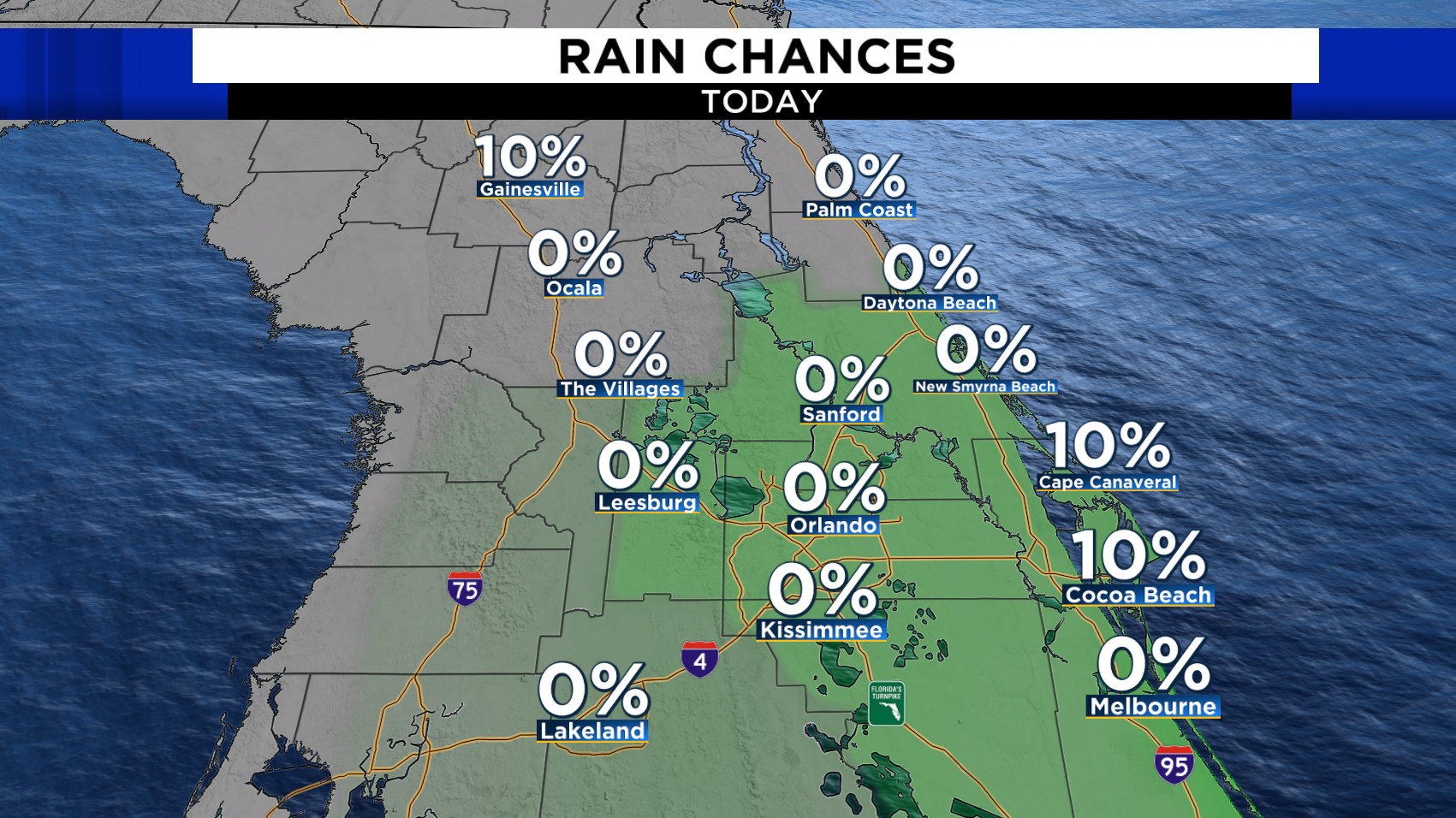 Sunny and pleasant across Central Florida