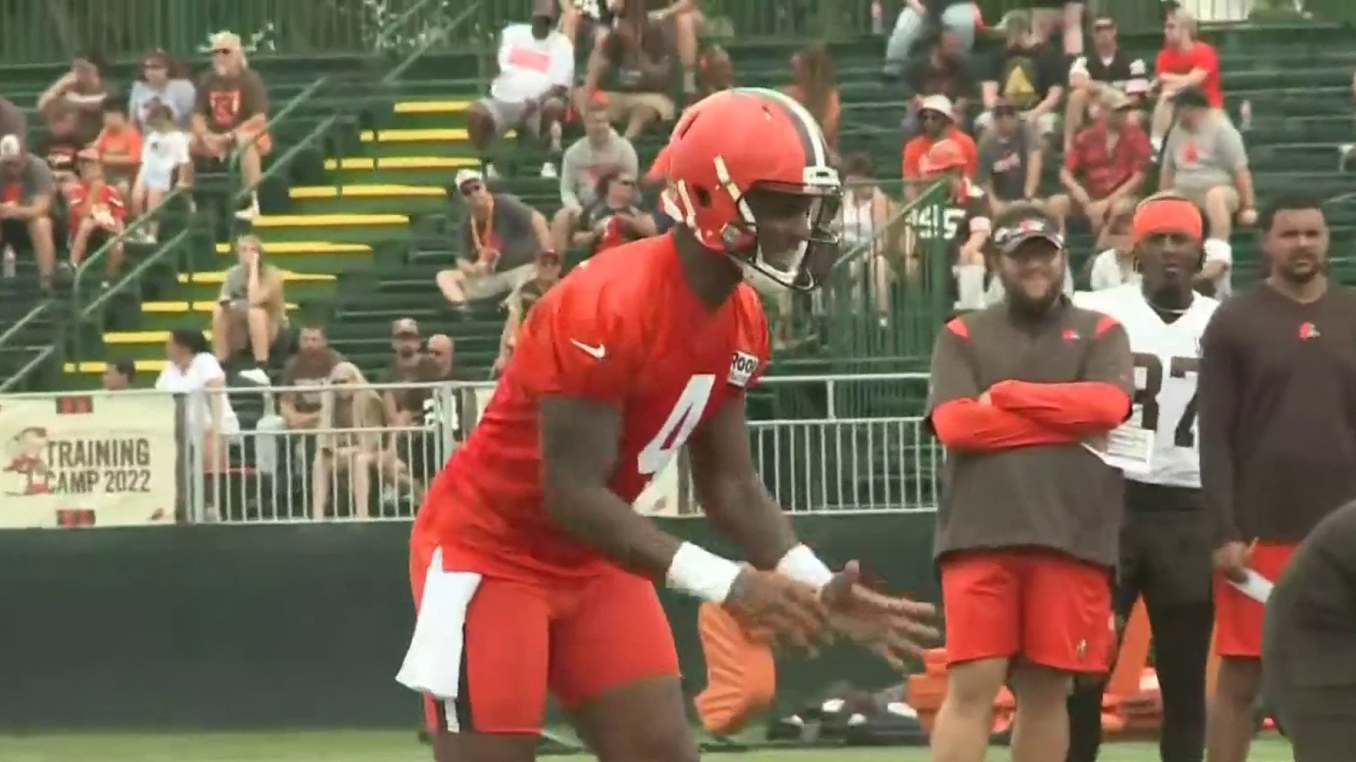 Deshaun Watson speaks before Browns' preseason opener vs. Jaguars