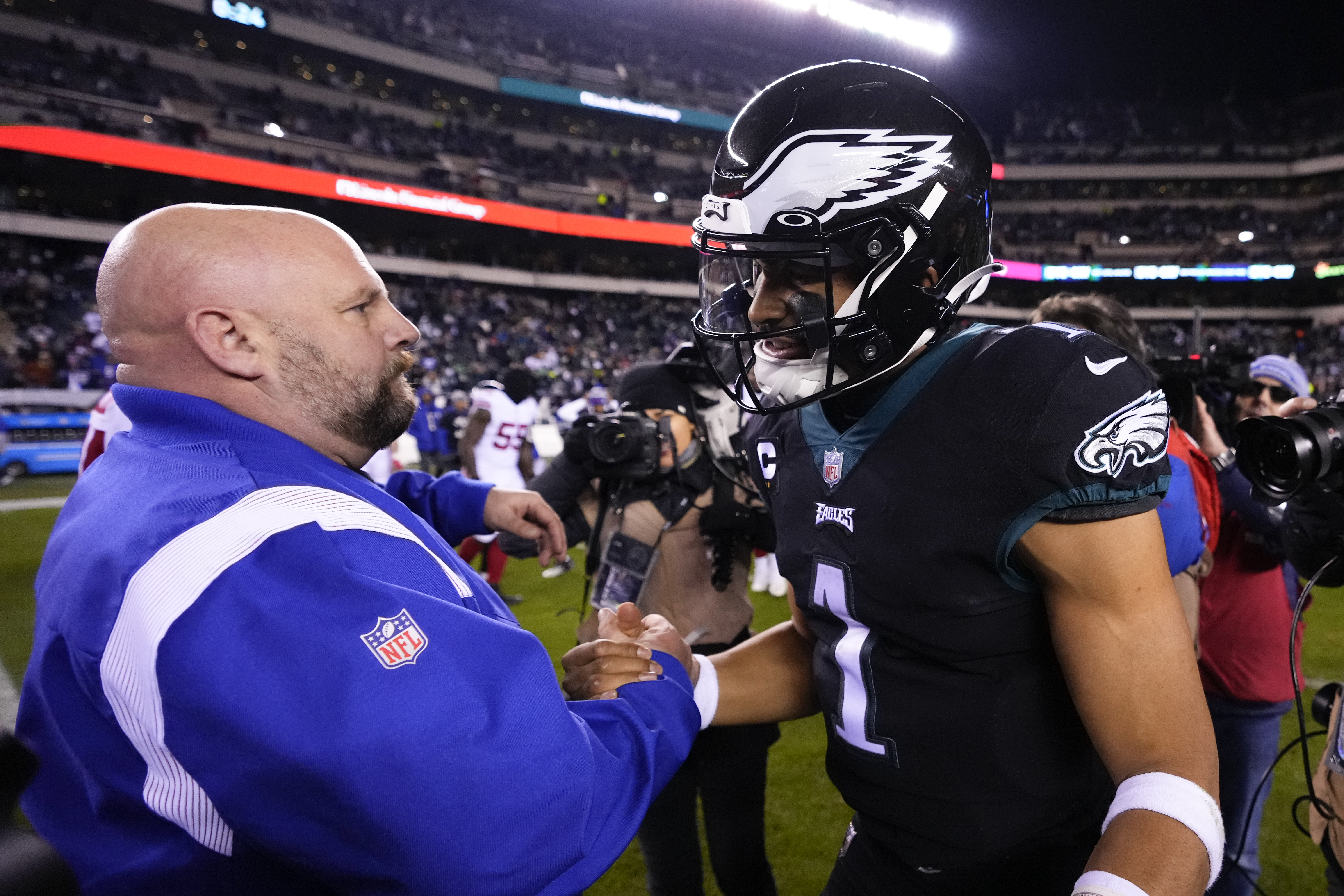 November 21, 2021: Philadelphia Eagles wide receiver DeVonta Smith (6)  leaves the field following the NFL game between the New Orleans Saints and  the Philadelphia Eagles at Lincoln Financial Field in Philadelphia