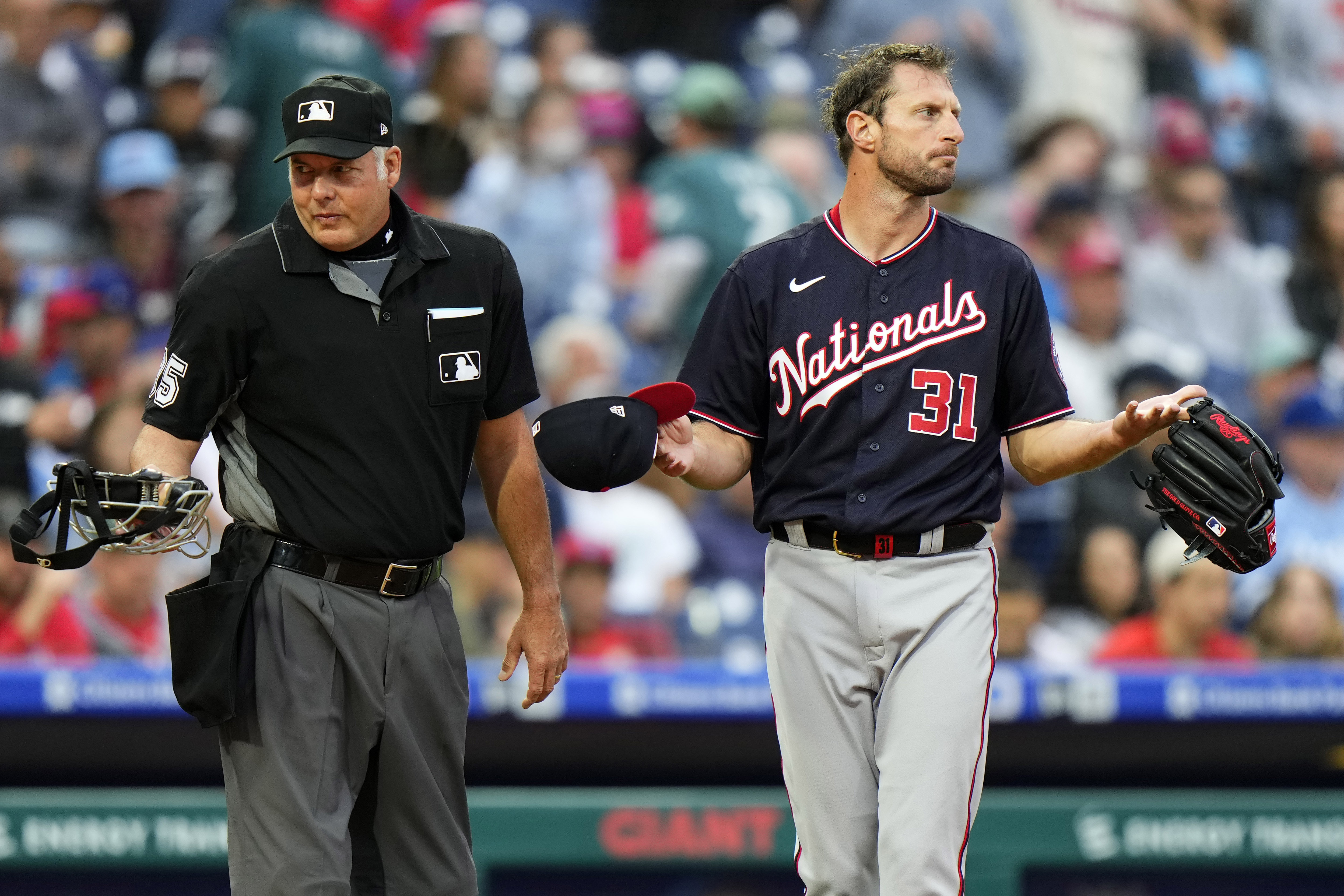 Washington Nationals General Manager Mike Rizzo (L) and Matt