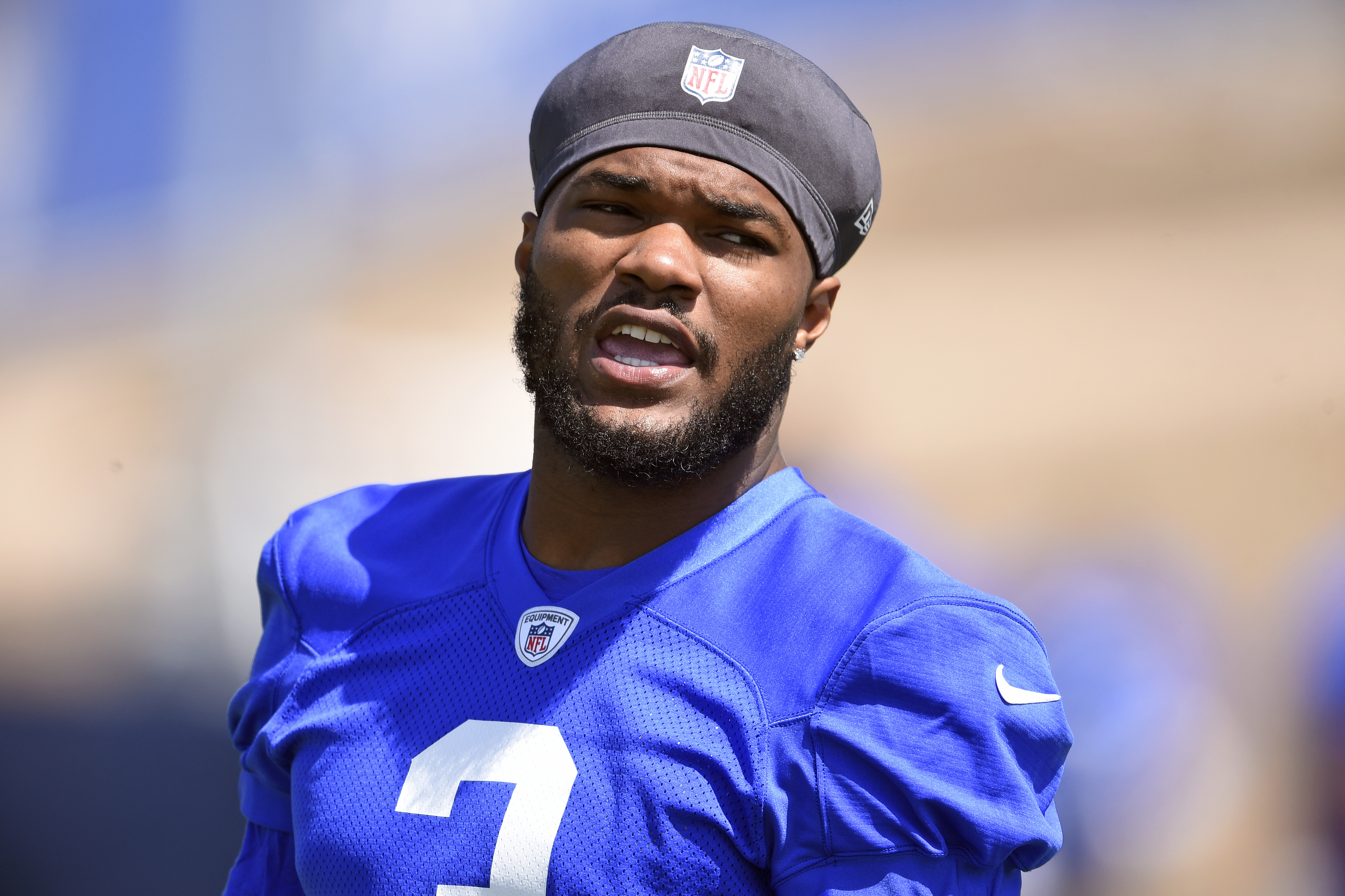 Cam Akers of the Los Angeles Rams carries the ball during the first