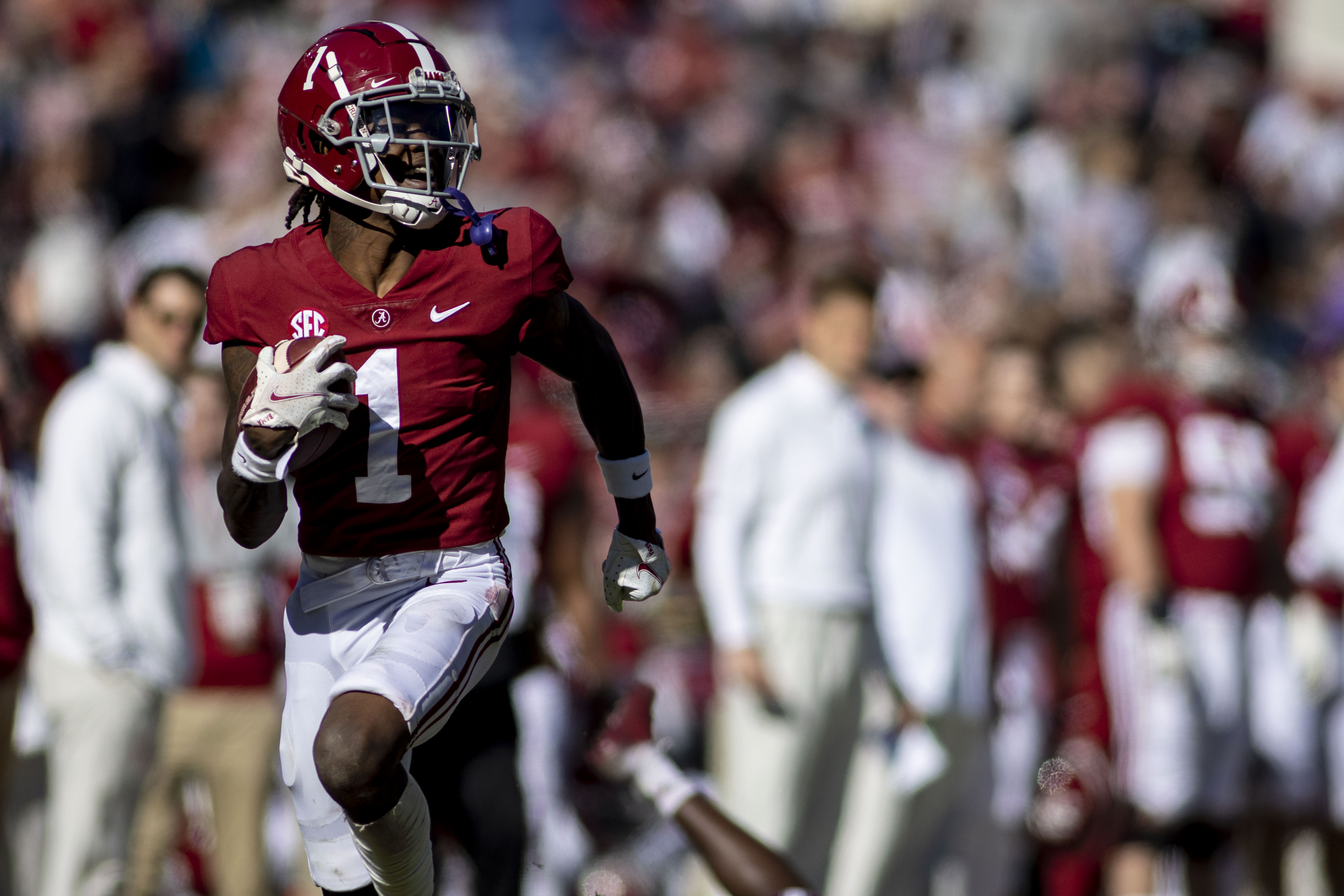 Lions' Jameson Williams scores first NFL TD after knee injury in NCAA title  game 