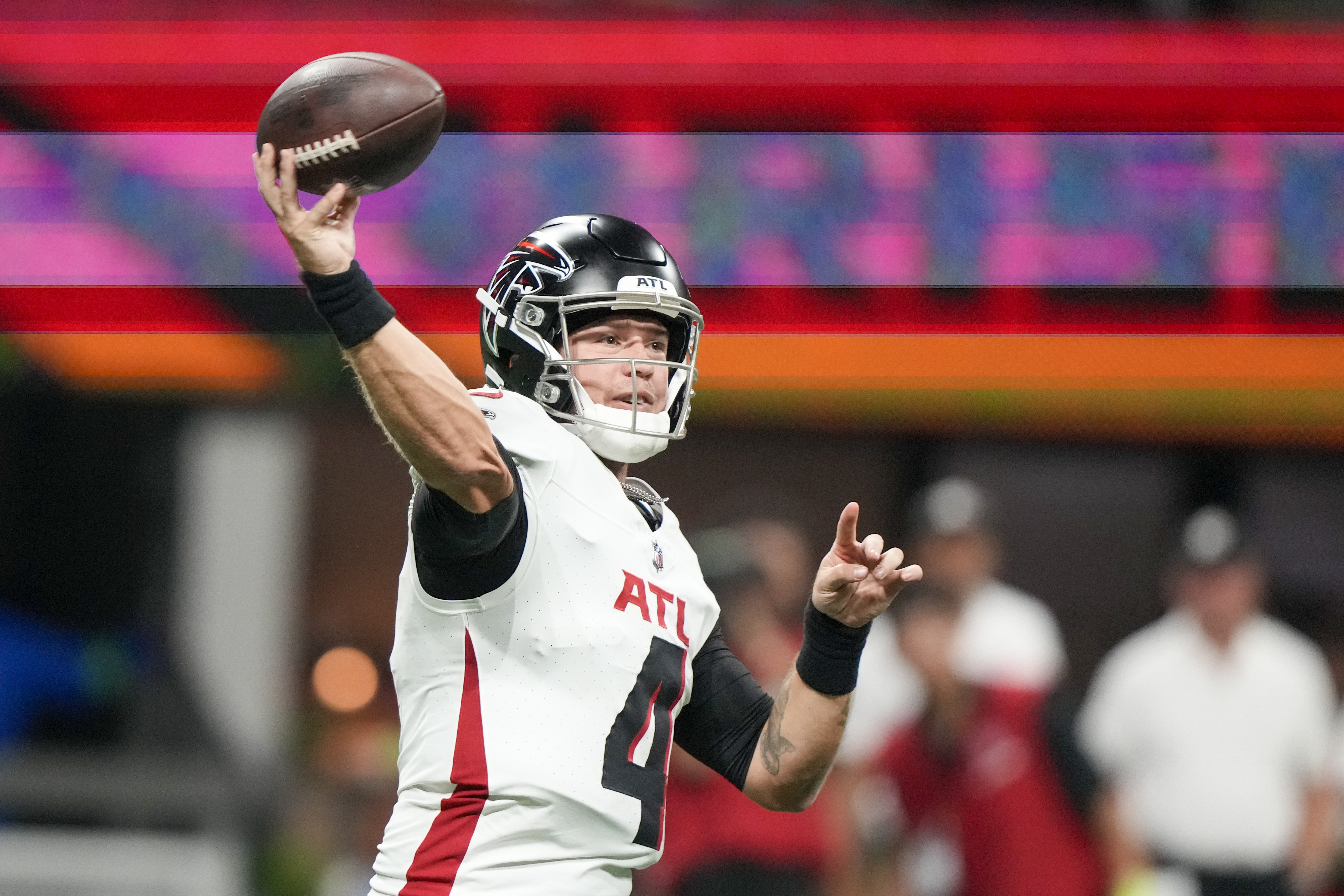 Pittsburgh Steelers tight end Connor Heyward (83) works during the first  half of an NFL preseason football game against the Atlanta Falcons,  Thursday, Aug. 24, 2023, in Atlanta. The Pittsburgh Steelers won