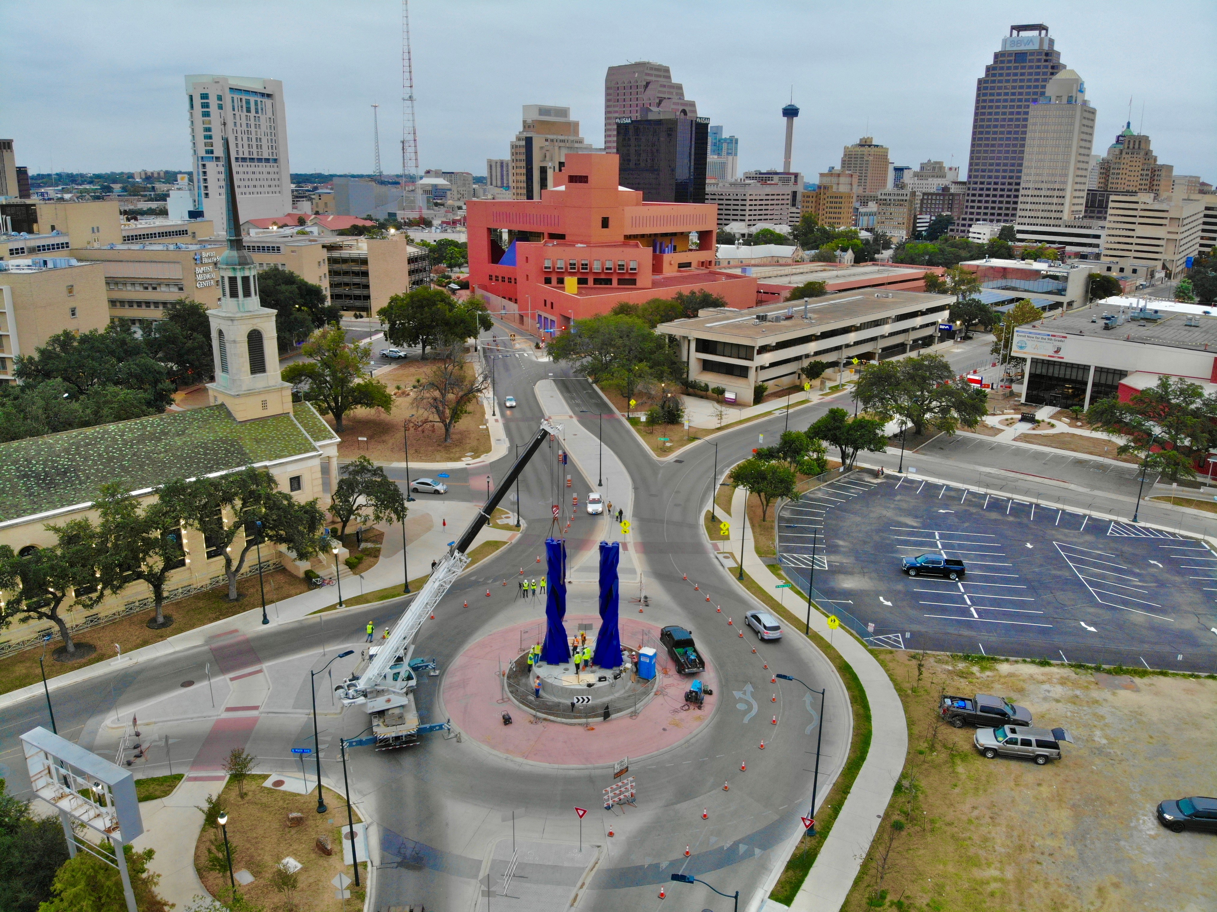 33-foot cobalt blue 'Door of Equality' sculpture revealed