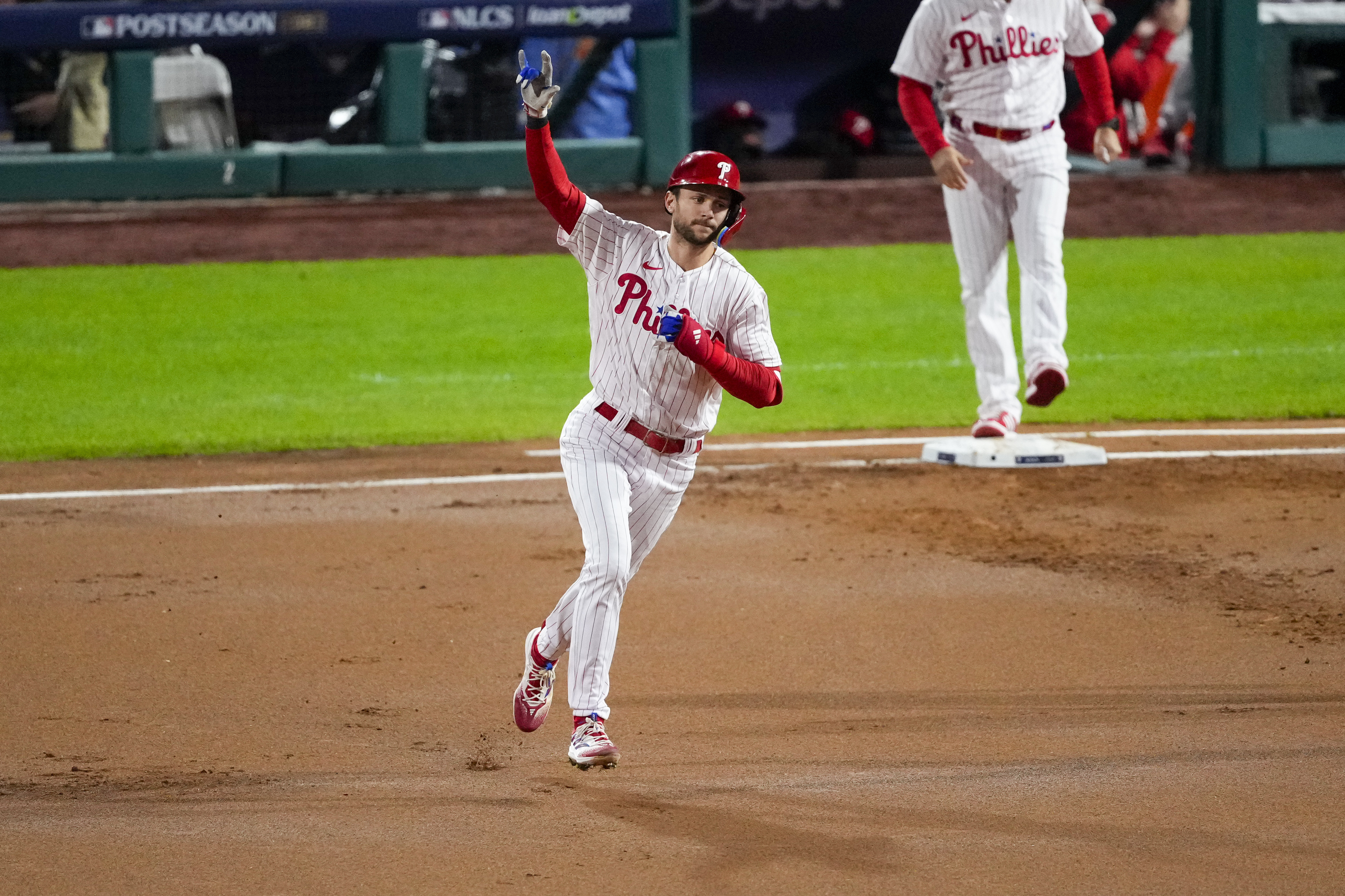 Kyle Schwarber put a baseball into orbit in Game 1 of the NLCS 