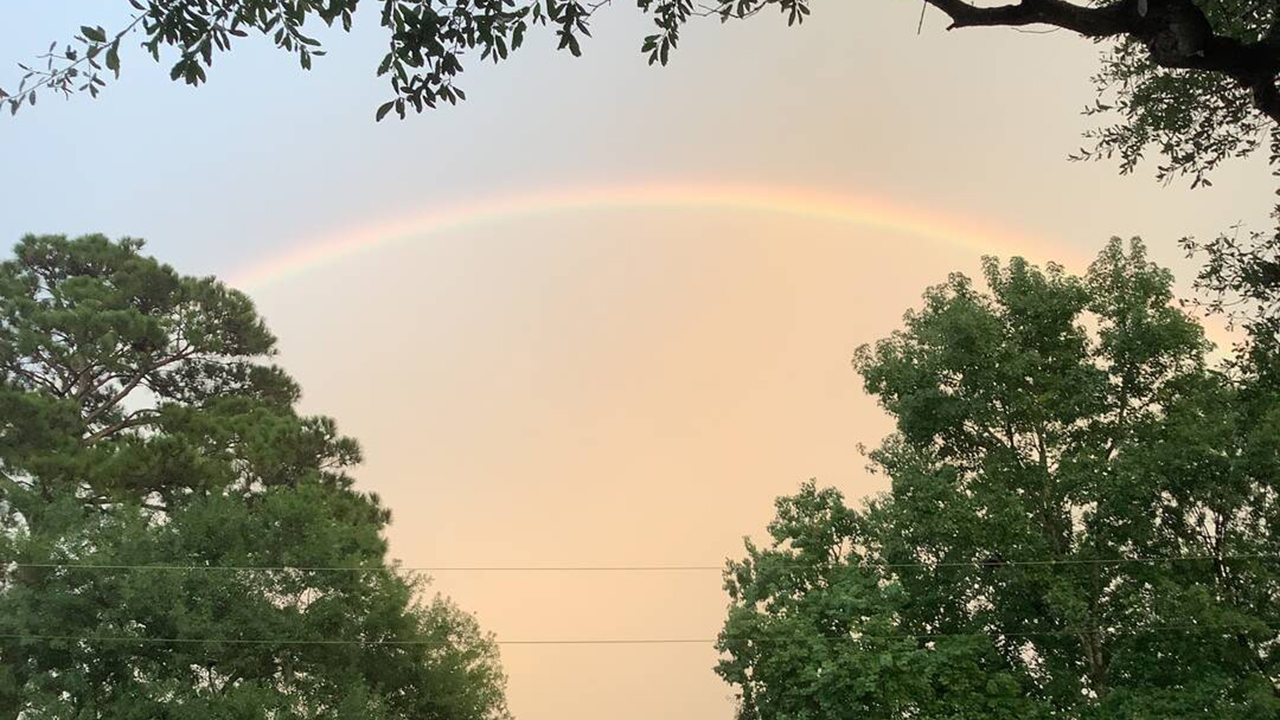 Massive Rainbow Did You See The Stunning Rainbow Stretching Across Houston Ahead Of Nicholas Landfall