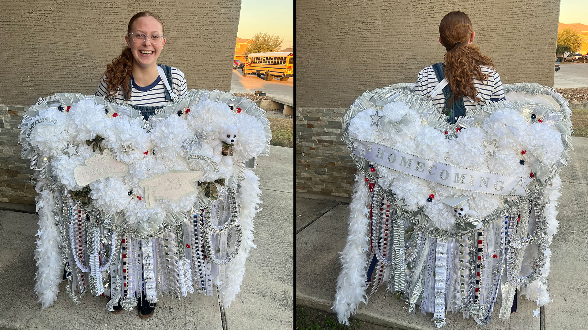 San Antonio teen debuts massive mum ahead of homecoming game