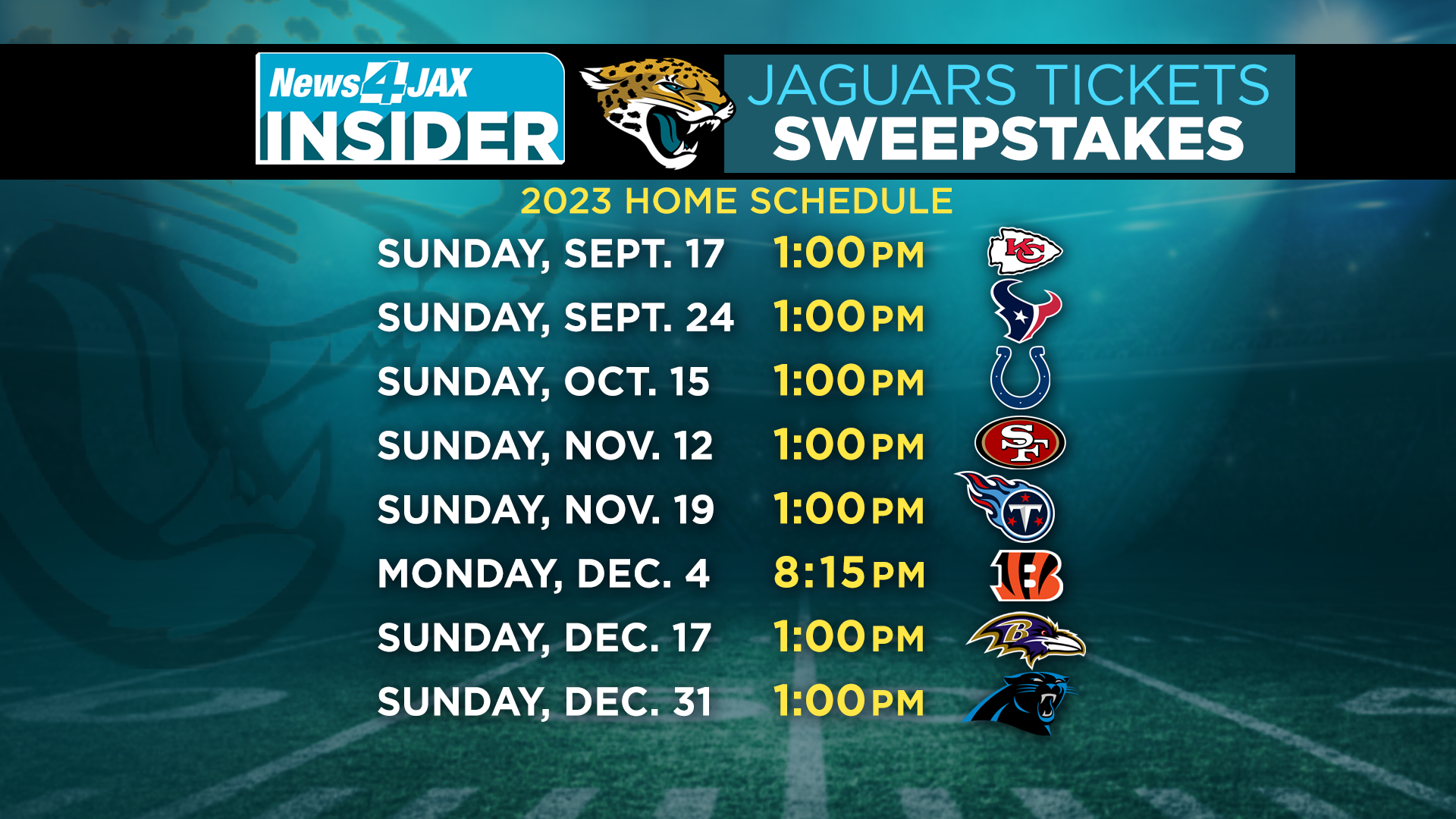 jaguars remaining schedule
