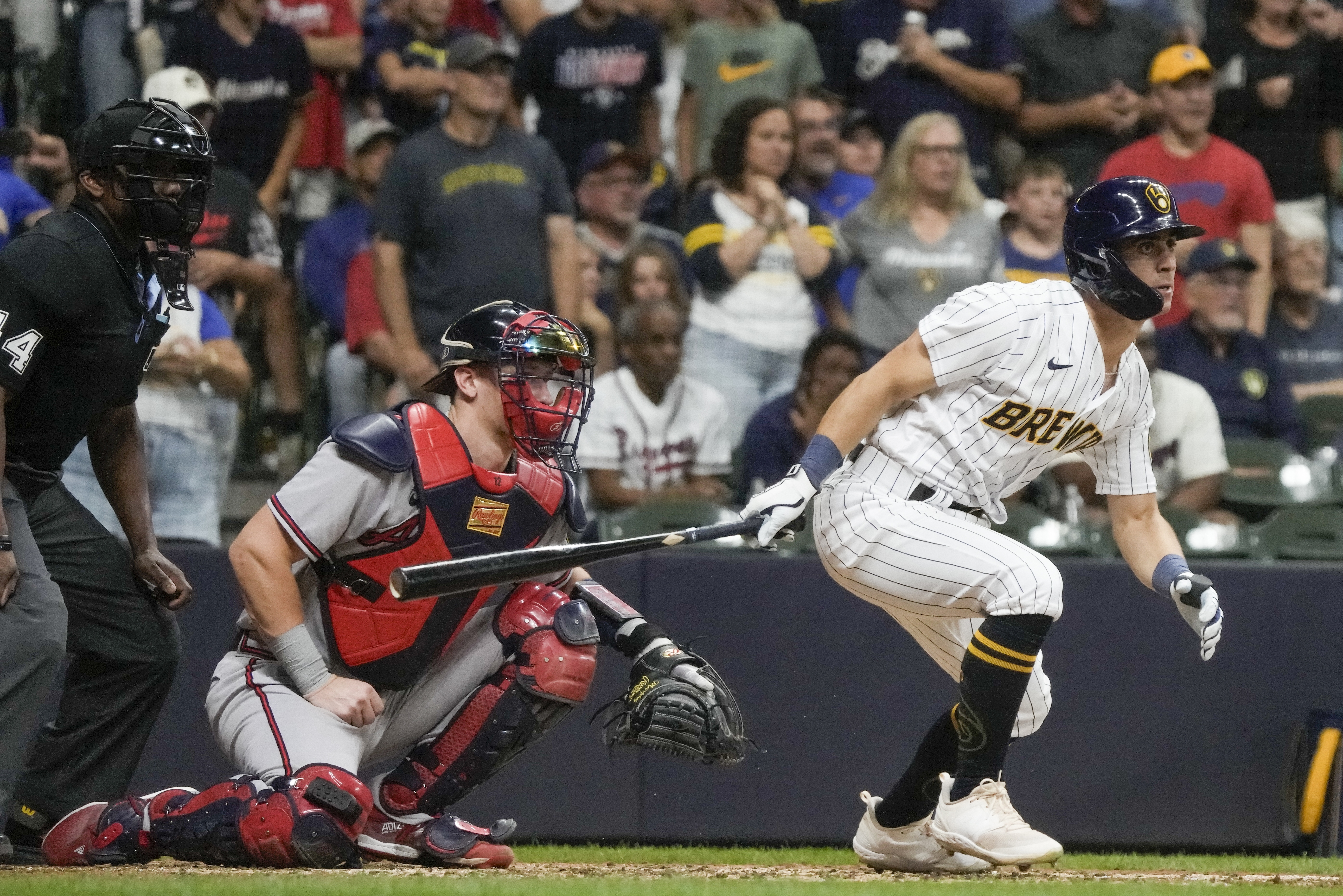 Frelick's exceptional debut performance helps Brewers rally to beat Braves  4-3 - The San Diego Union-Tribune