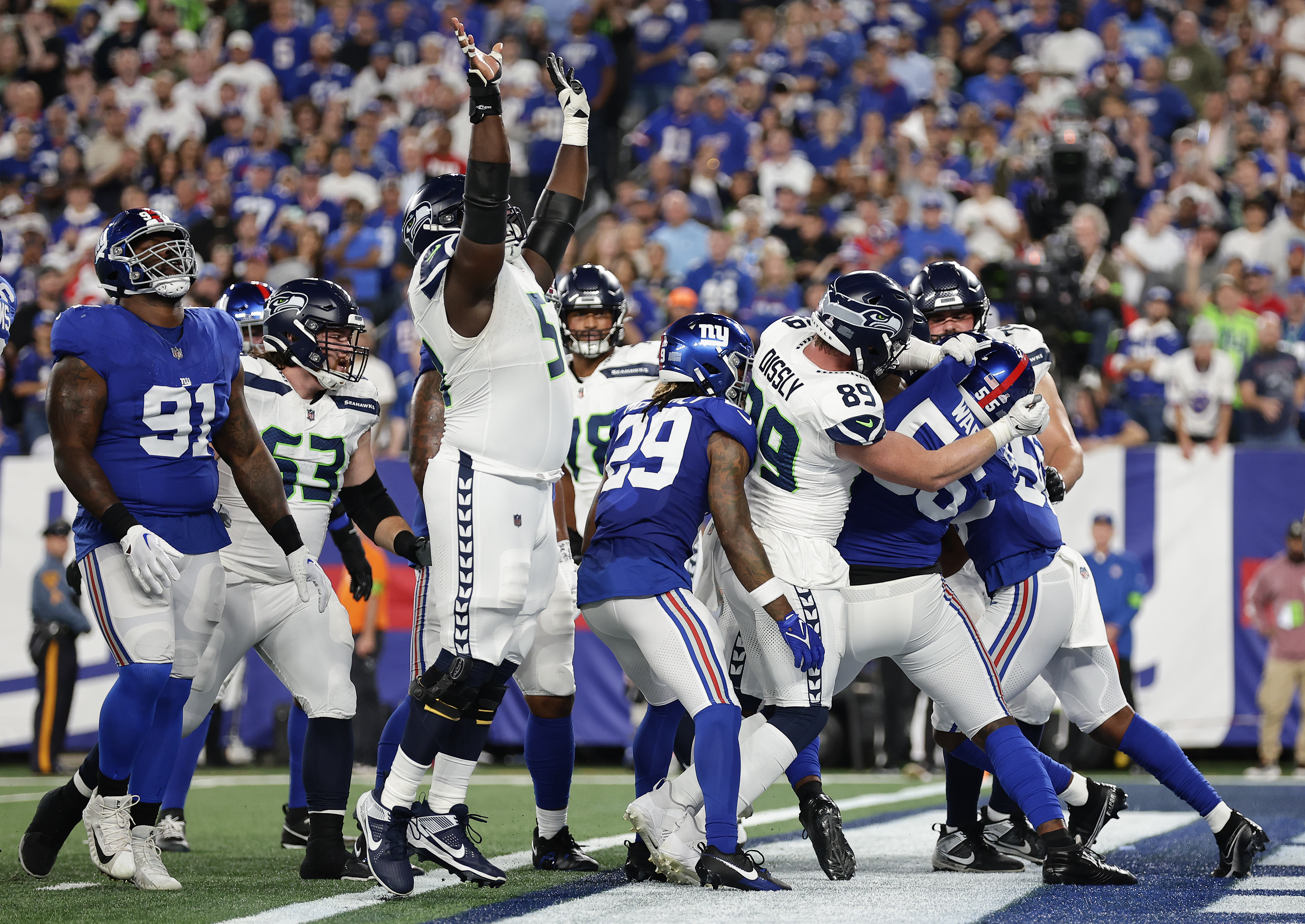 Seattle Seahawks linebacker Uchenna Nwosu's second sack increases Seahawks'  count to 11 on New York Giants quarterback Daniel Jones