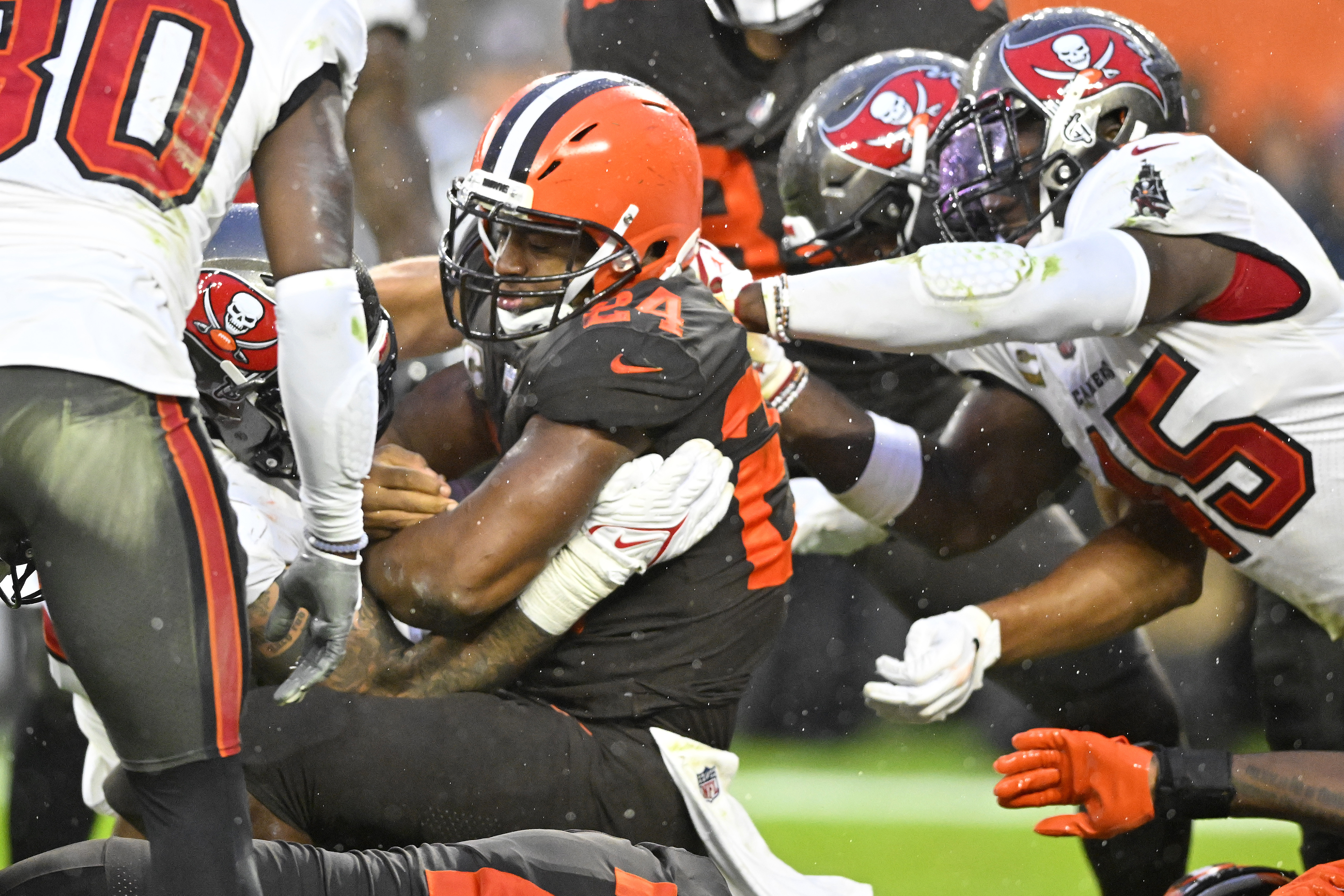 Skunk invades Browns stadium during game against Bucs