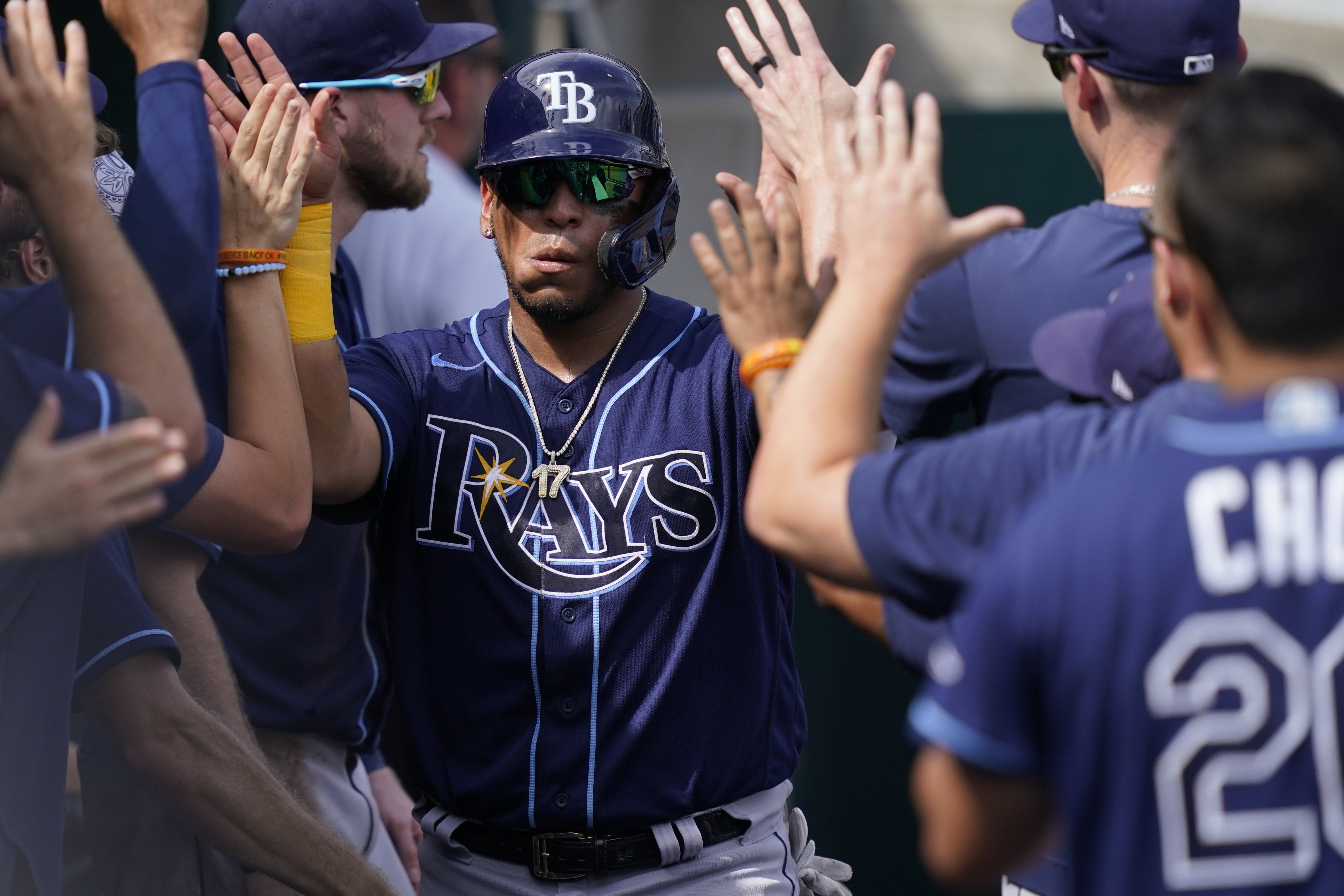 A's let ninth-inning lead slip away in 10-7 loss to Rays