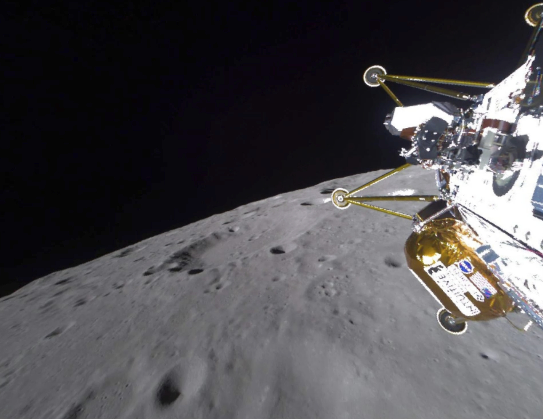 Private lunar lander may have fallen over while touching down near