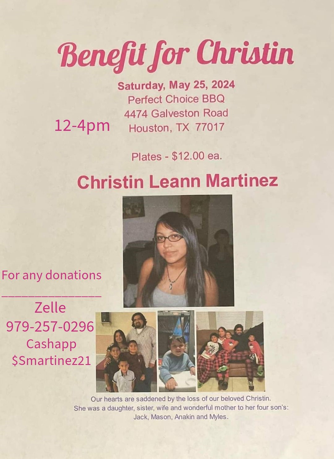 Loved ones of Houston mother killed by tree during windstorm to hold BBQ  fundraiser