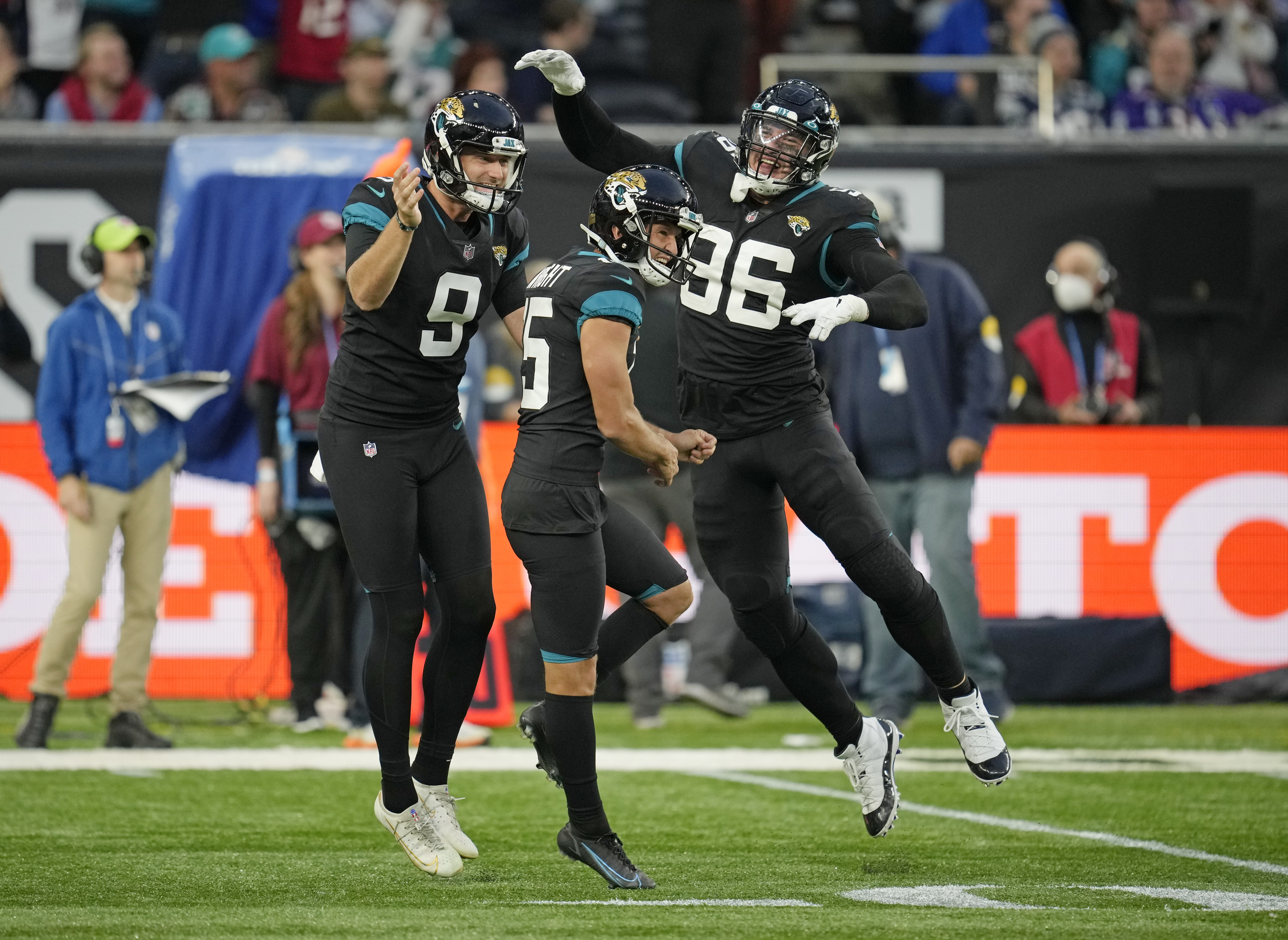 Miami Dolphins outside linebacker Jaelan Phillips (15) in coverage during  an NFL football game against the Jacksonville Jaguars at Tottenham Hotspur  Stadium in London, Sunday, Oct. 17, 2021. The Jacksonville Jaguars defeated