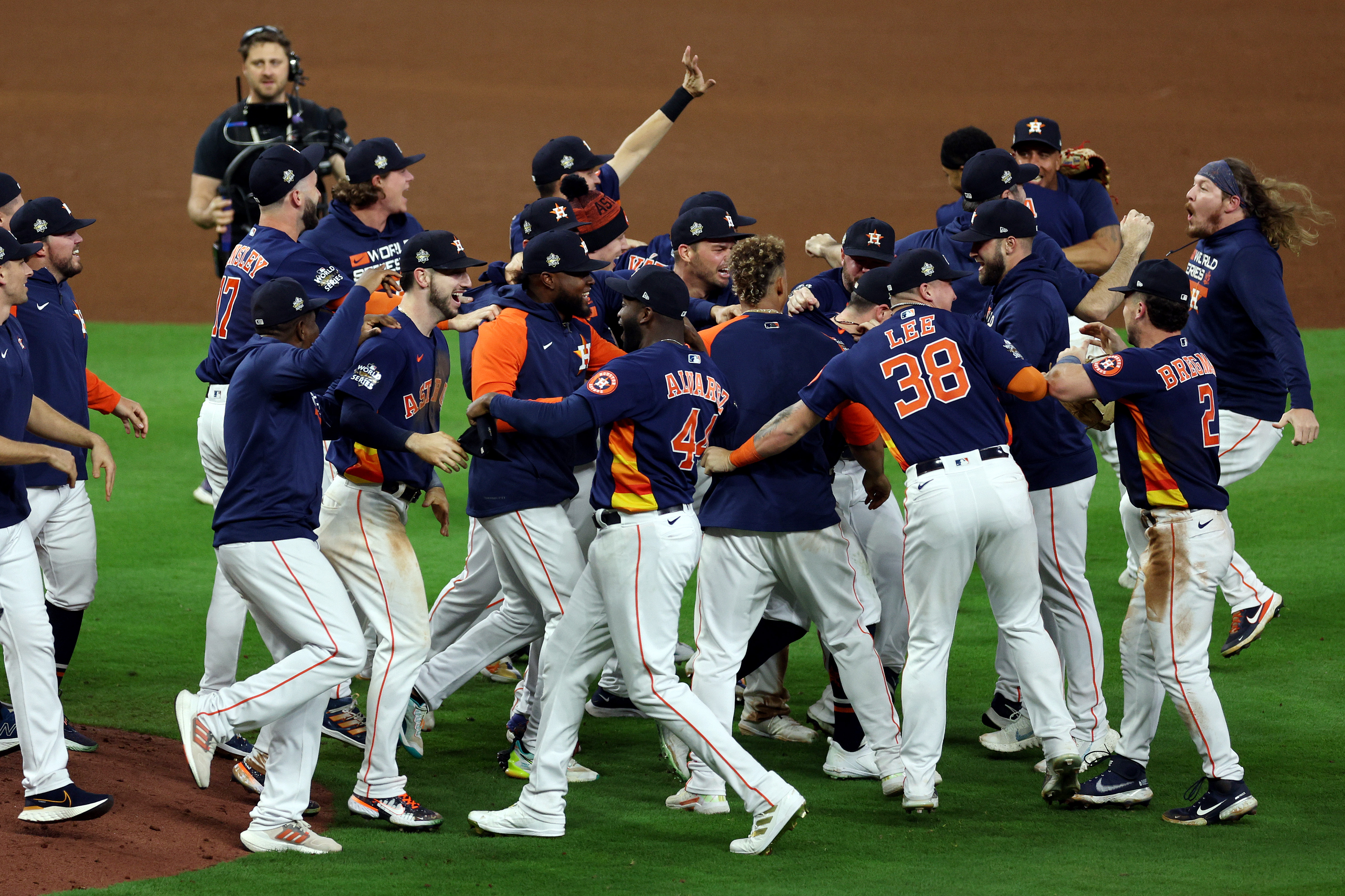 PURE JOY: See the smiles on the field as the Houston Astros celebrate  another World Championship