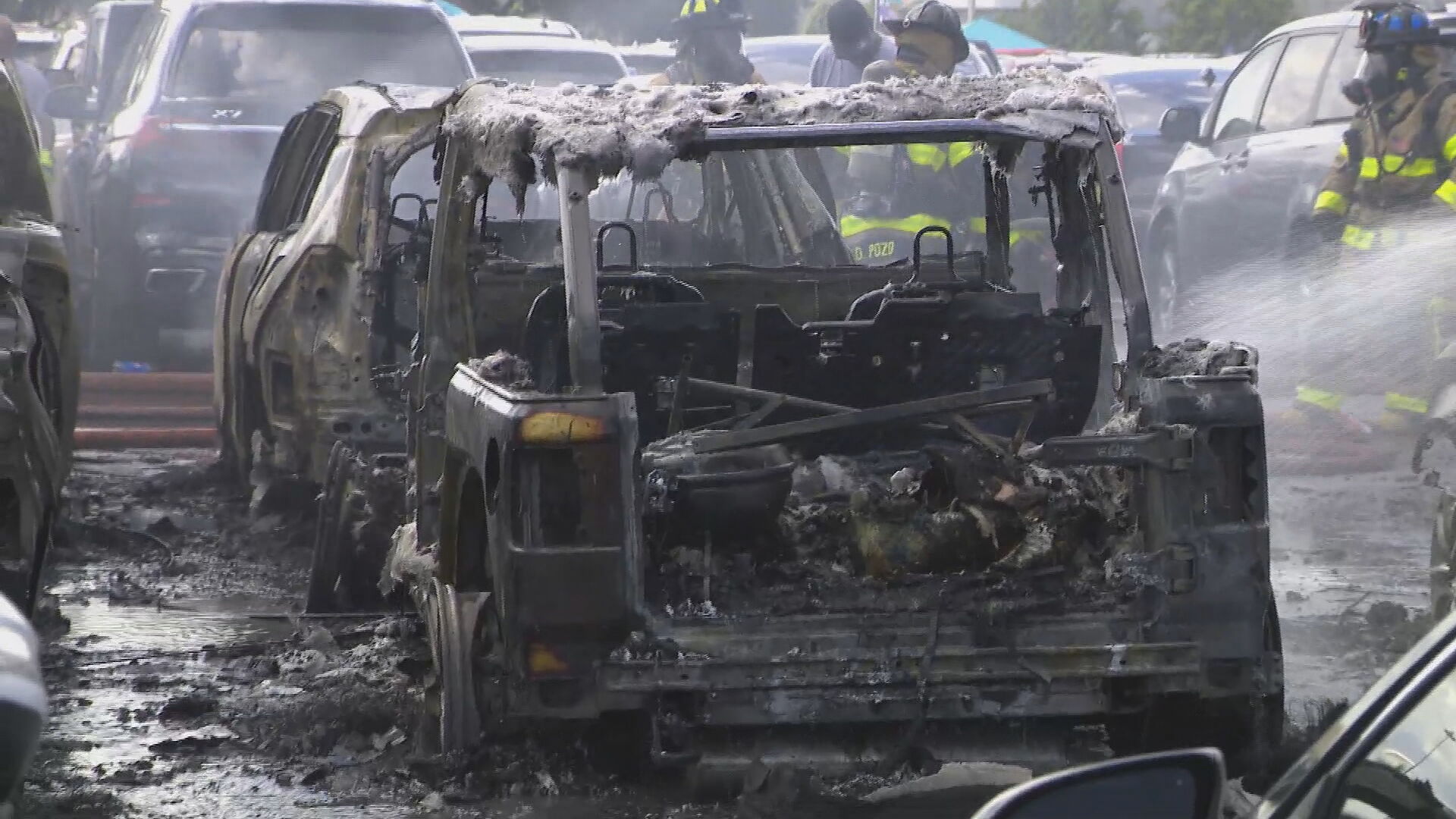 Miami Hard Rock Stadium fire: Blaze erupts in parking lot outside