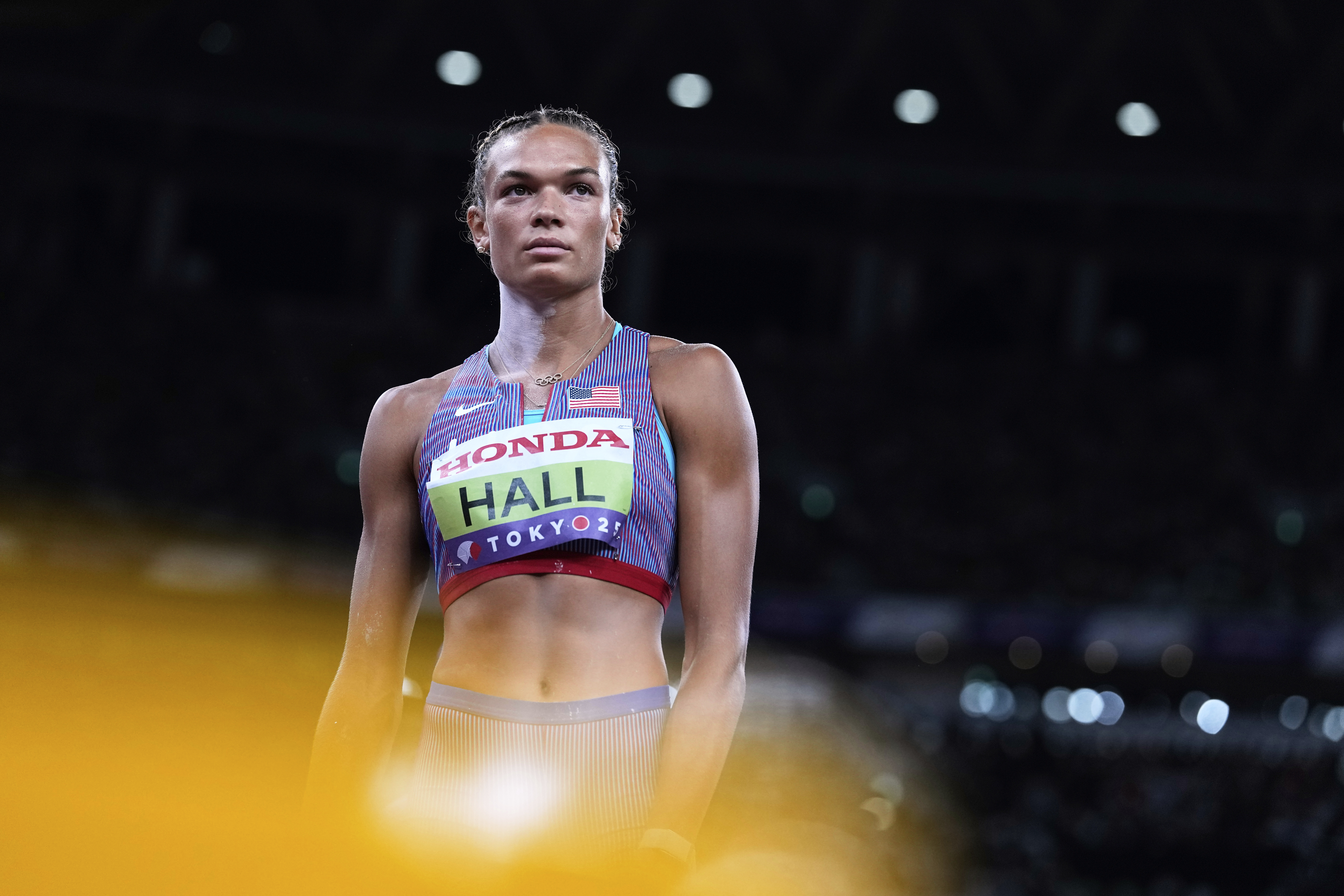 Lyles wins his fourth 200-meter world title. Jefferson-Wooden