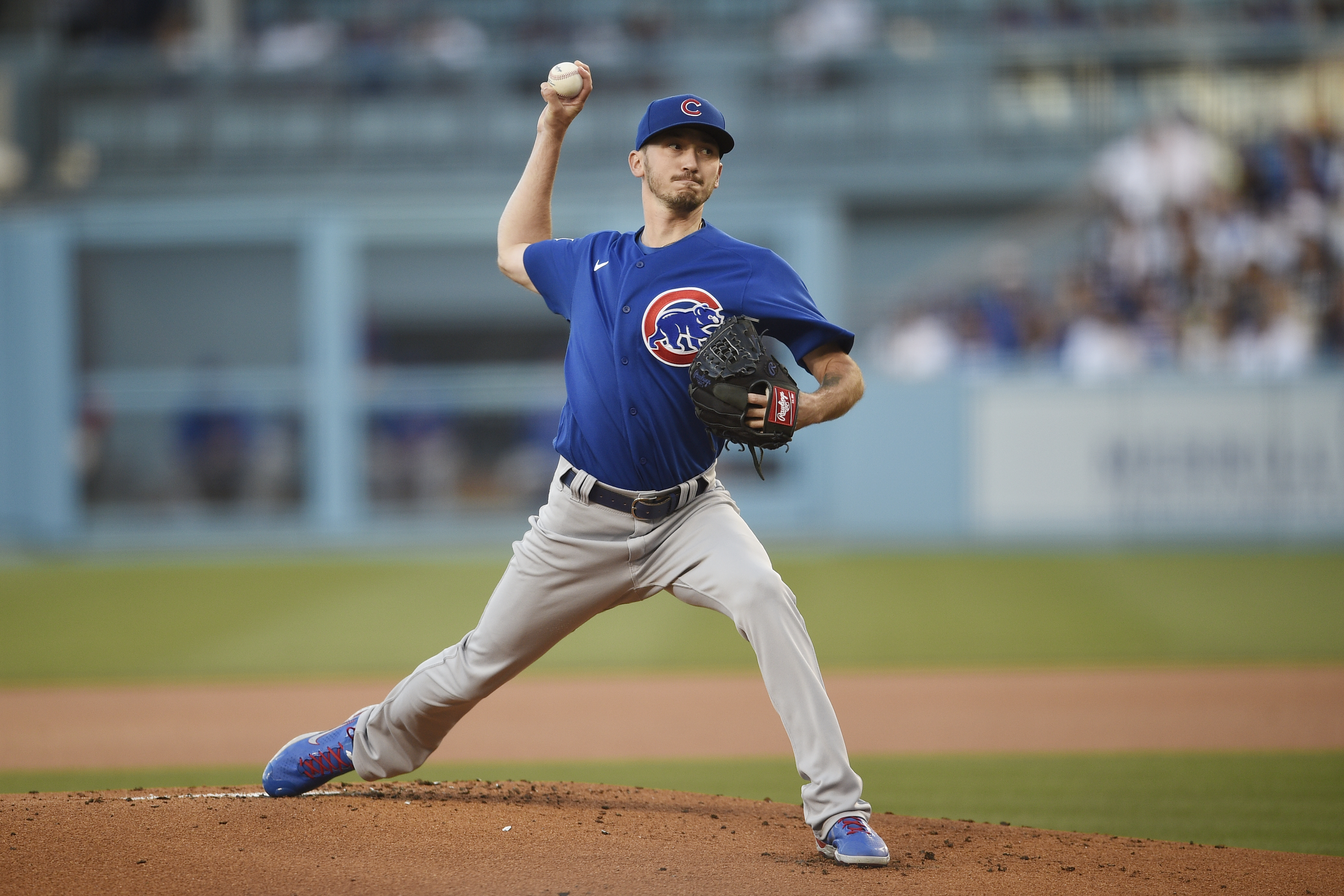 Chicago Cubs' Rafael Ortega hits an RBI single during the eighth