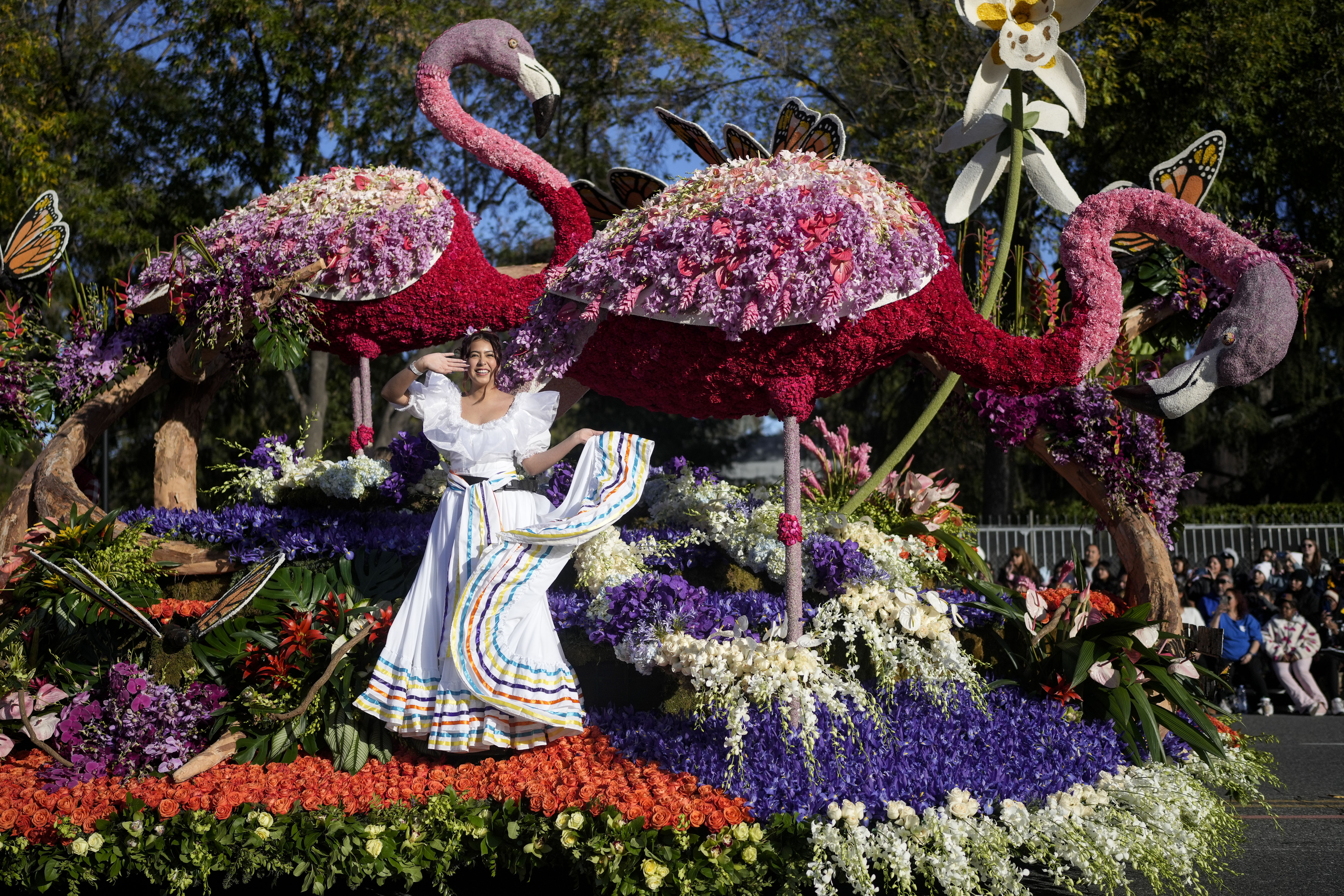 135th Rose Parade boasts floral floats sunny skies as California