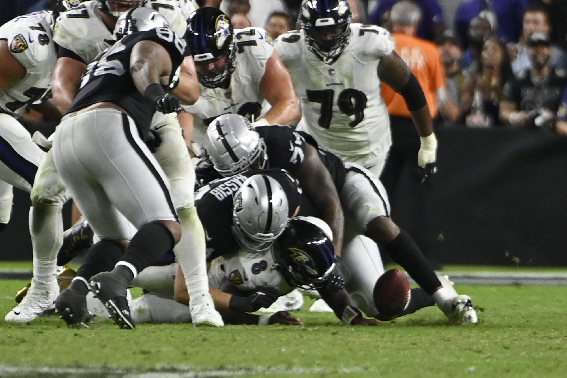 Nassib's strip-sack helps Raiders in OT victory over Ravens