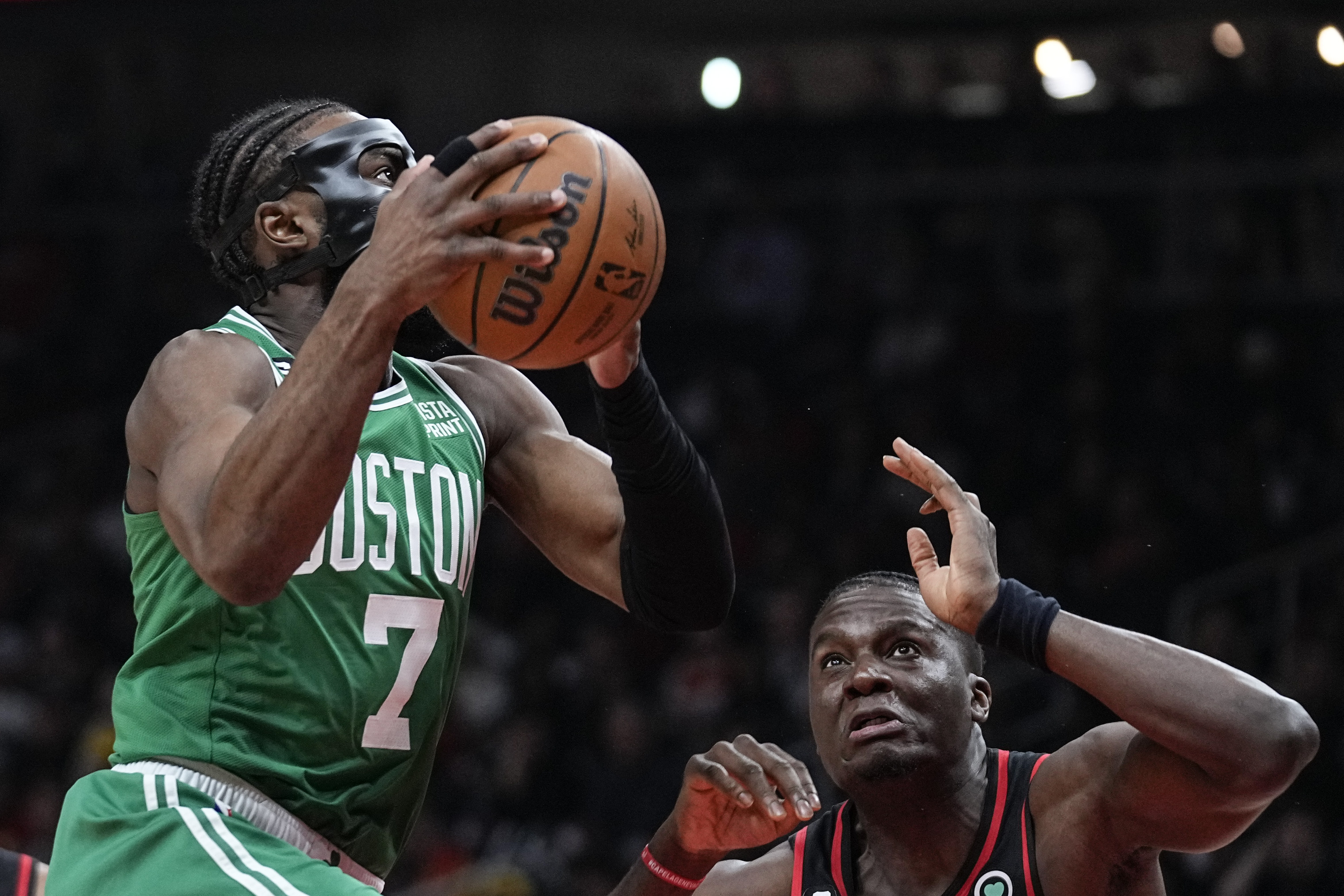 Atlanta Hawks guard Bogdan Bogdanovic (13) shoots the ball against the  Boston Celtics the fourth quarter of game one of the 2023 NBA playoffs at  TD Garden.