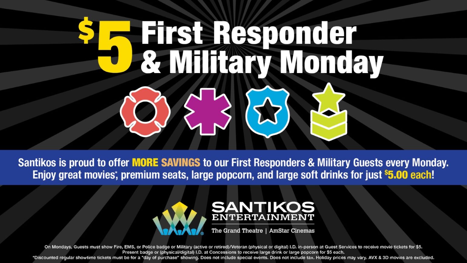Santikos adds first responders to $5 Military Monday promotion