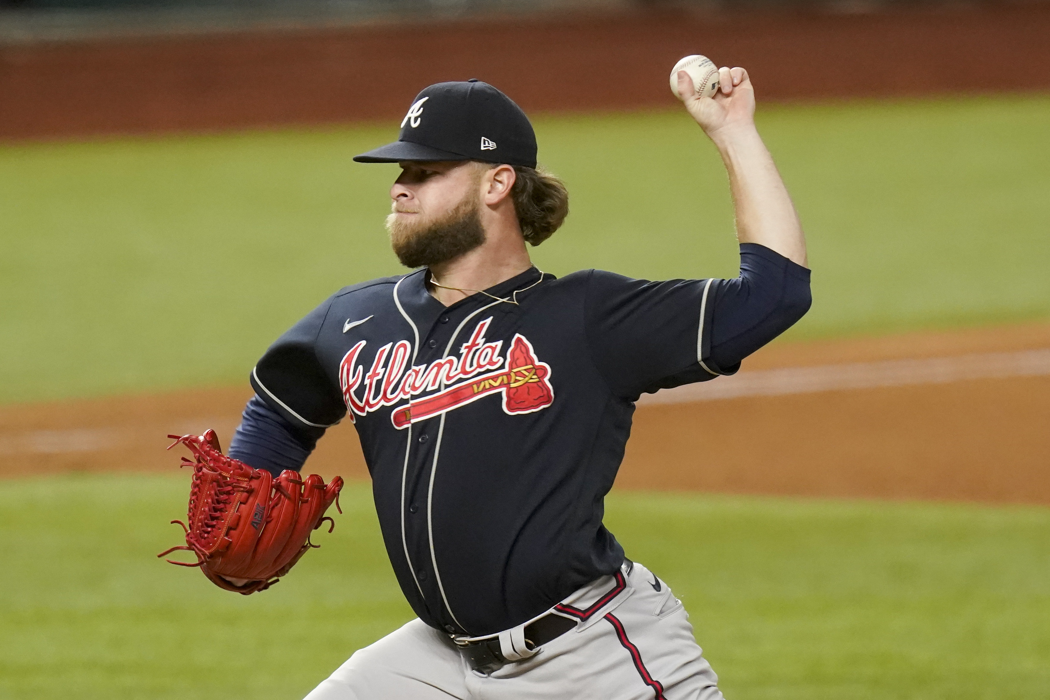 Photos: Texas native Dustin May battles the Braves in Game 5 of