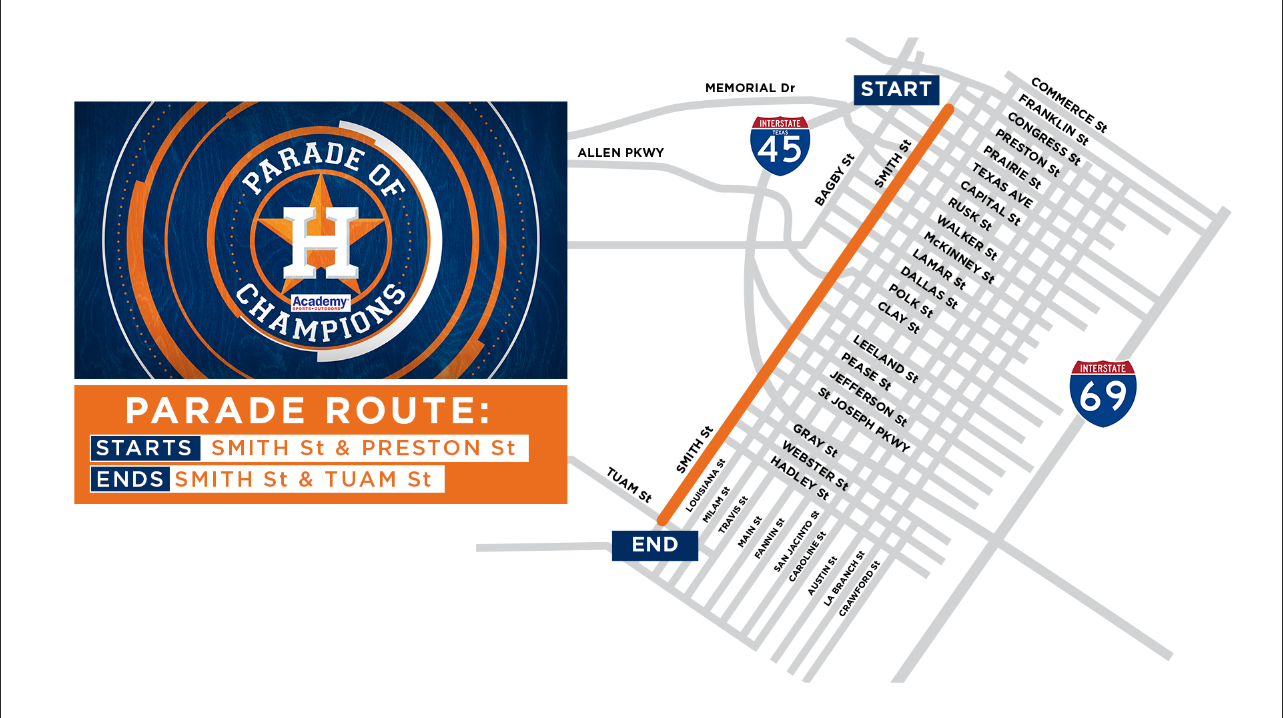 Houston Astros' World Series victory parade to be held downtown