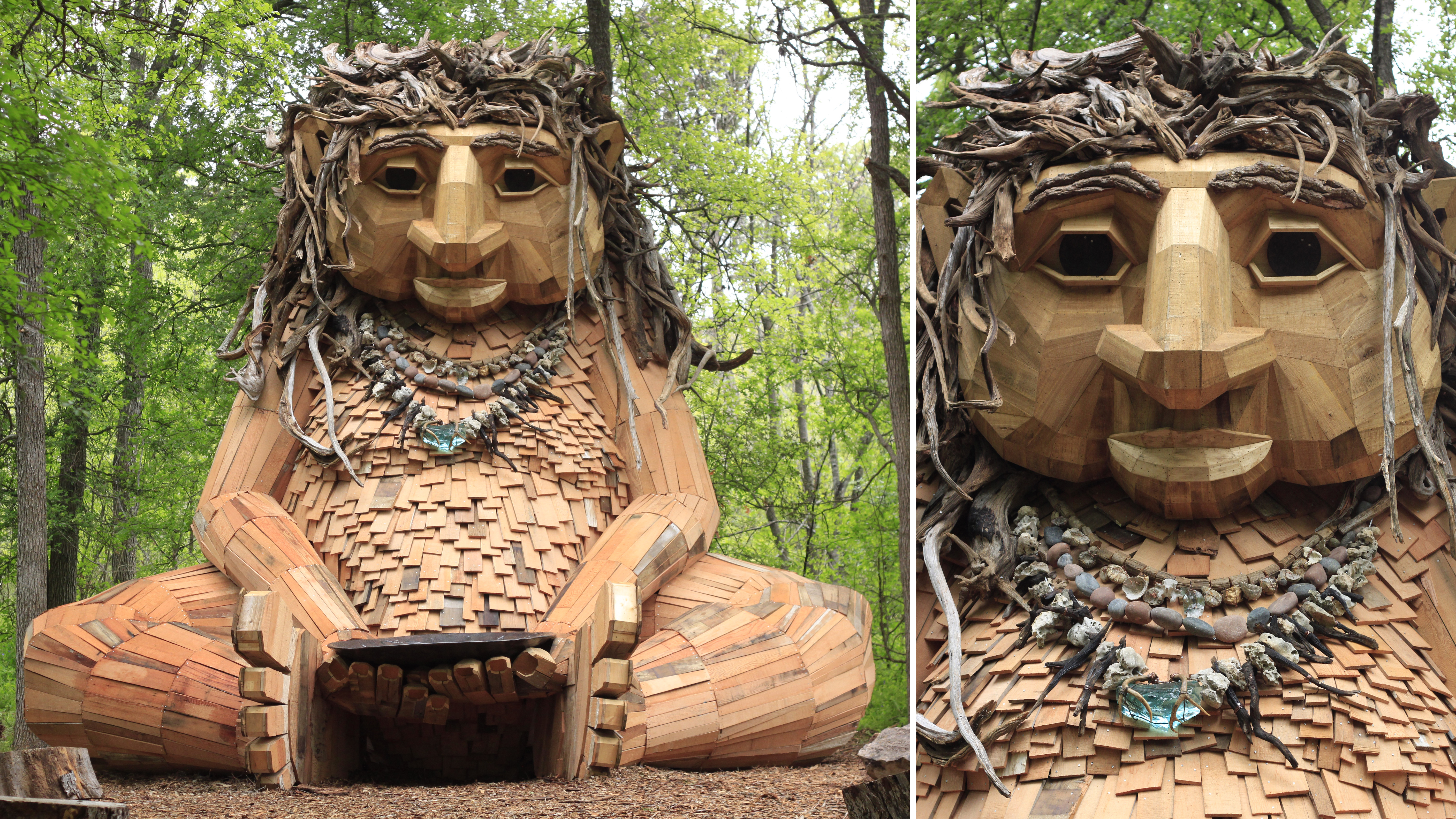 Visit Malin, a giant wooden troll, at a park in Austin
