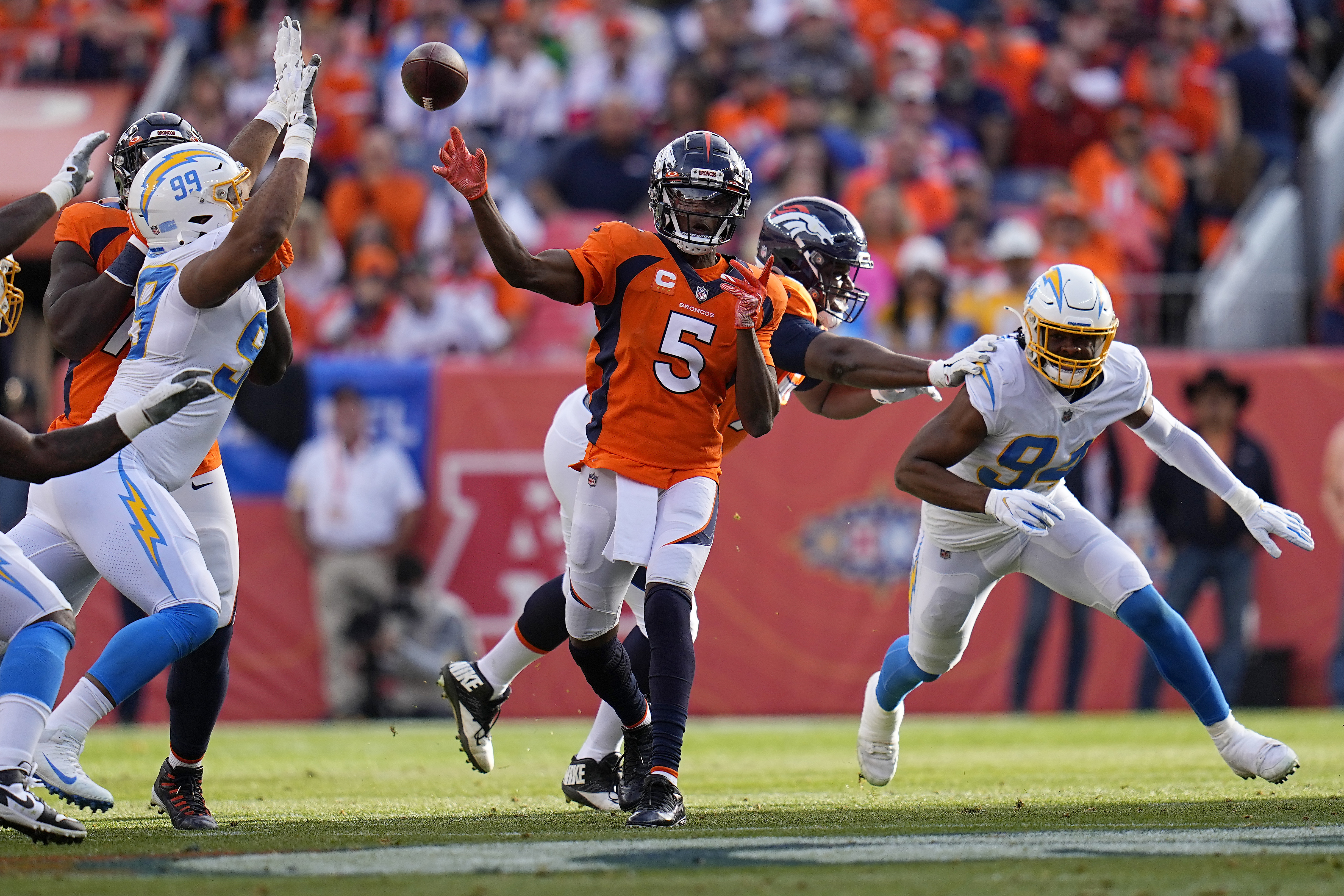 Surtain's pair of picks leads Broncos past Chargers 28-13