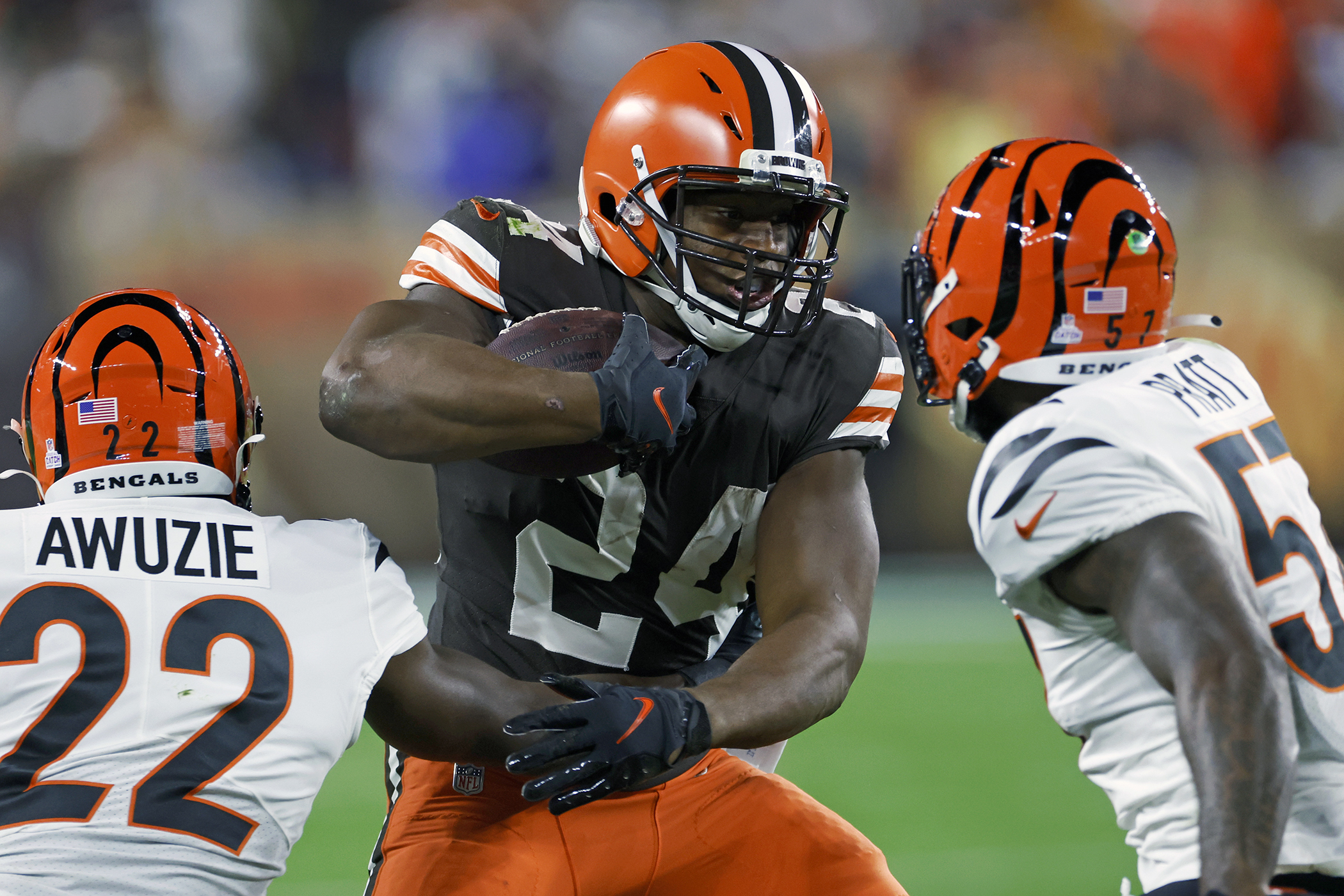 Nick Chubb scores twice as Cleveland Browns batter Cincinnati Bengals, NFL