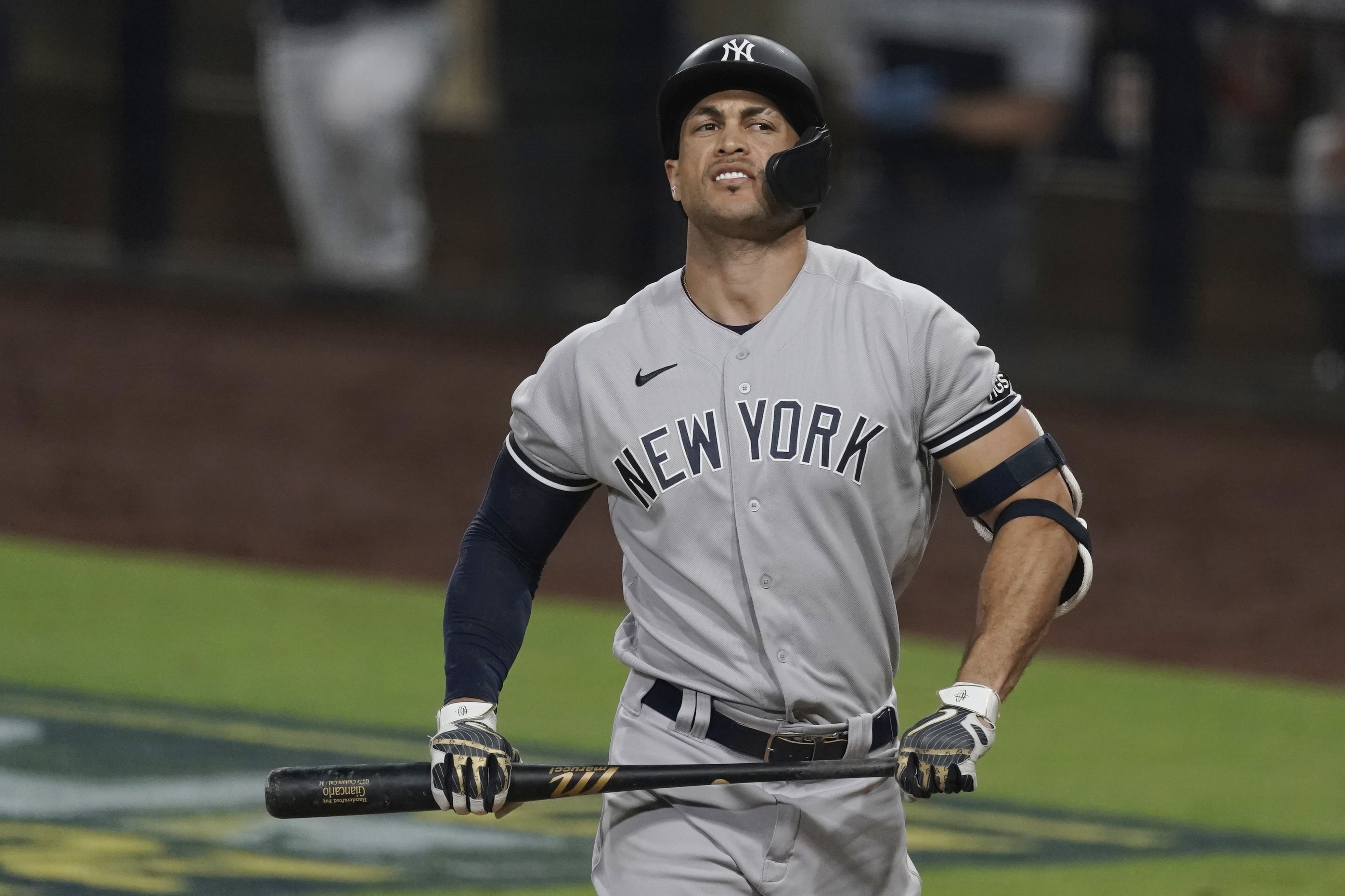 Giancarlo Stanton talks Playing Outfield to Get Luke Voit +