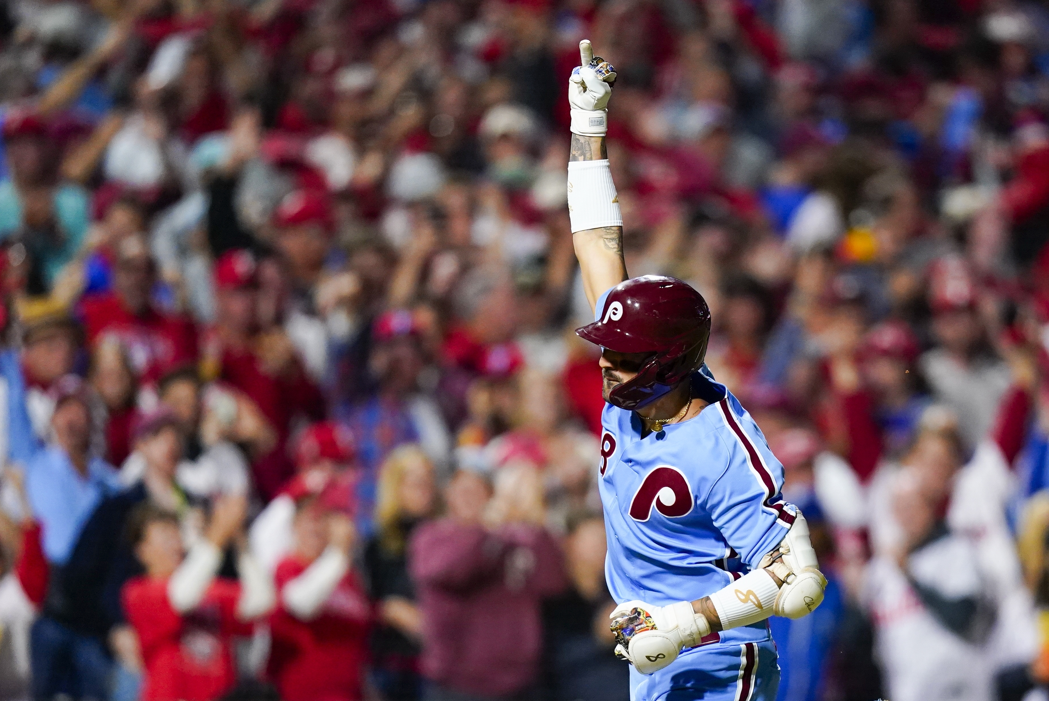 Castellanos hits 2 homers, powers Phillies past Braves 3-1 and into NLCS  for 2nd straight season - NBC Sports