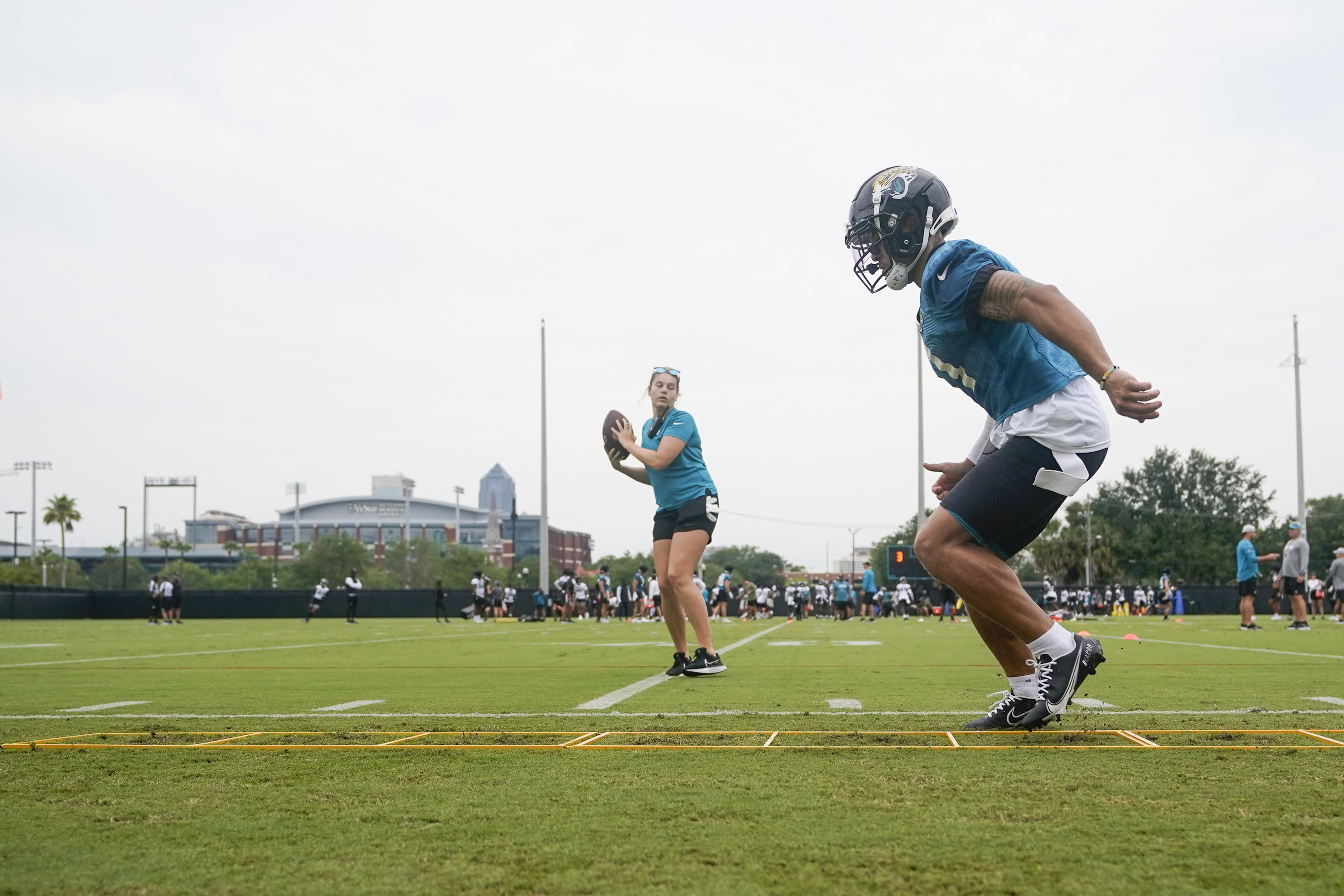 Jacksonville Jaguars wide receiver Parker Washington (11) carries