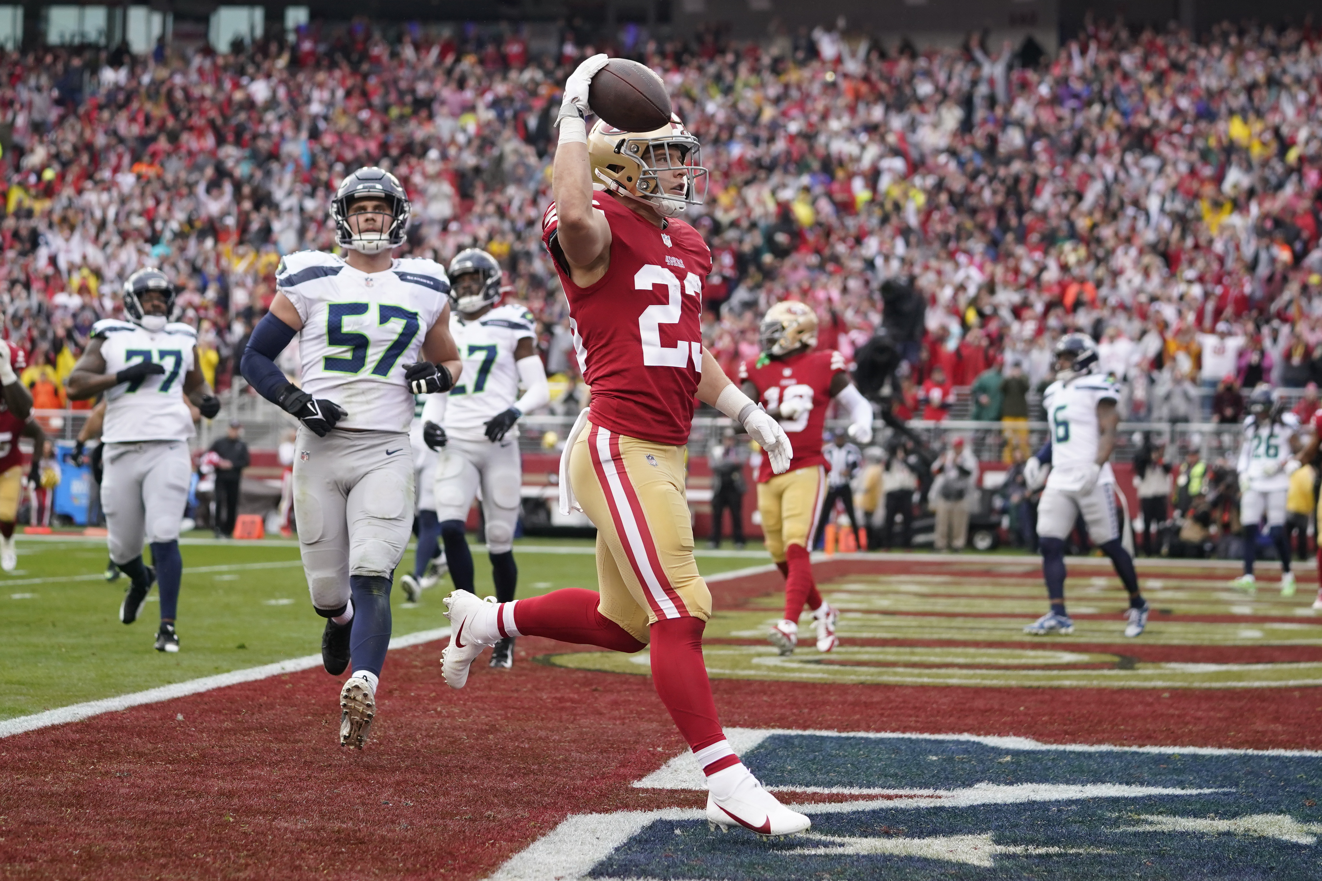 San Francisco 49ers wide receiver Brandon Aiyuk (11) runs against the Los  Angeles Rams during the second half of an NFL football game in Santa Clara,  Calif., Monday, Oct. 3, 2022. (AP