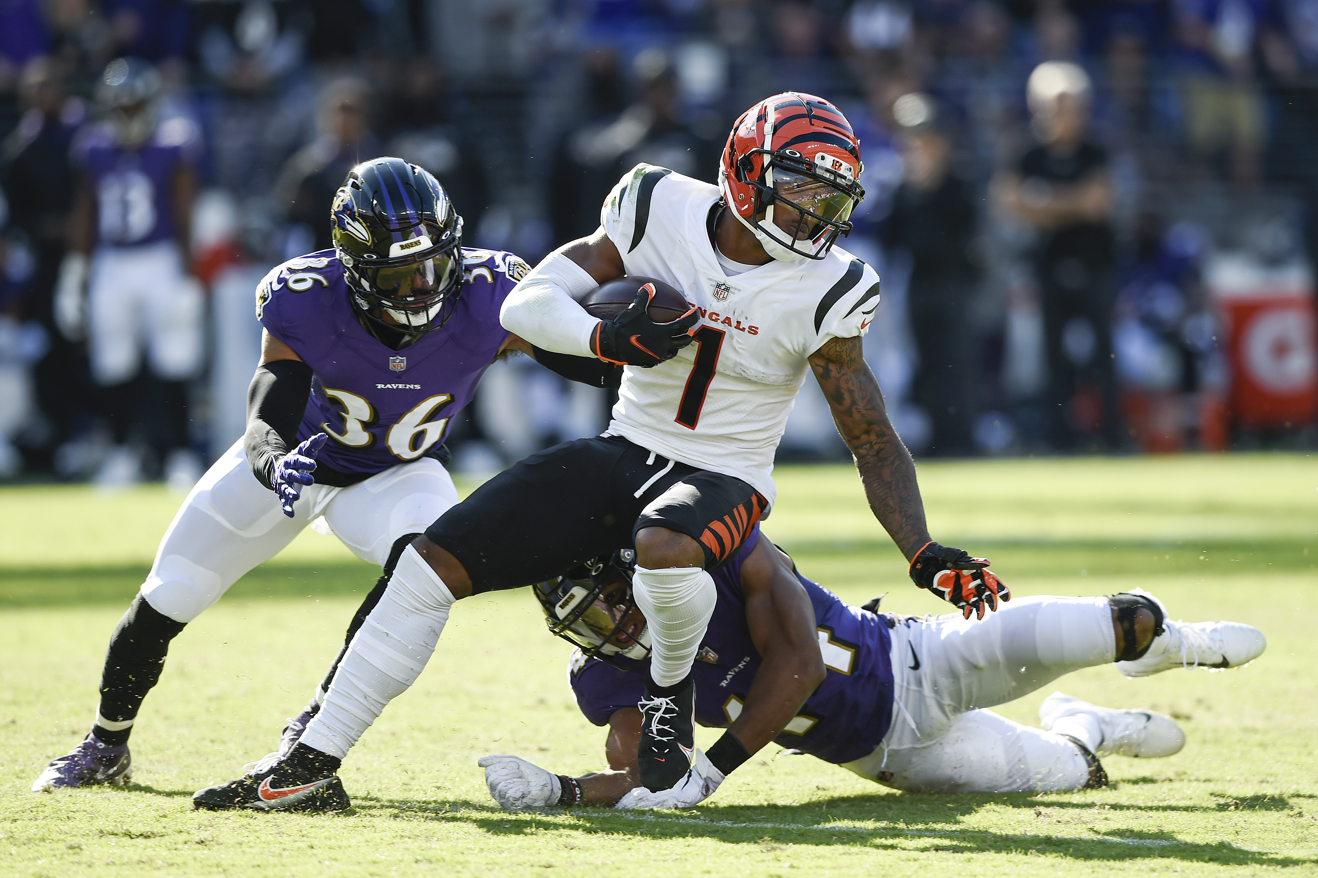 Bengals trail 17-0 at halftime against the Baltimore Ravens