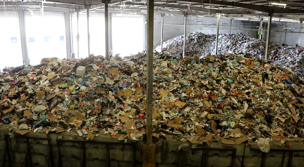 Tin Cans At A Recycling Center Pile Metal Top Photo Background And