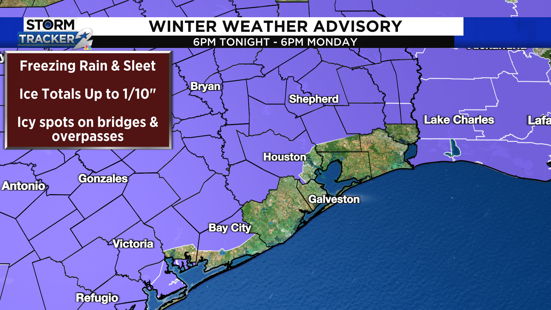 Winter weather advisory issued for Houston