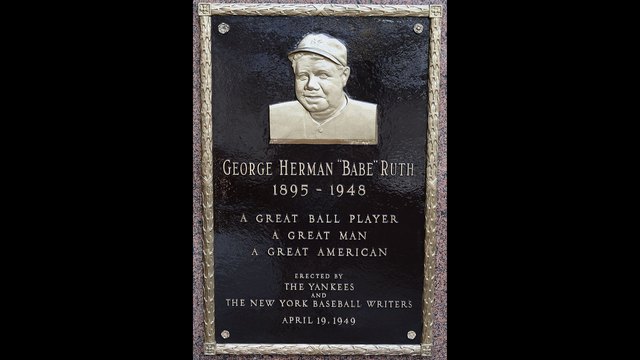 Babe Ruth monument dedicated on this day in 1949 by New York Yankees