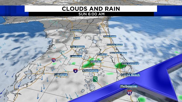 A cold front is expected to increase rain chances across Central Florida