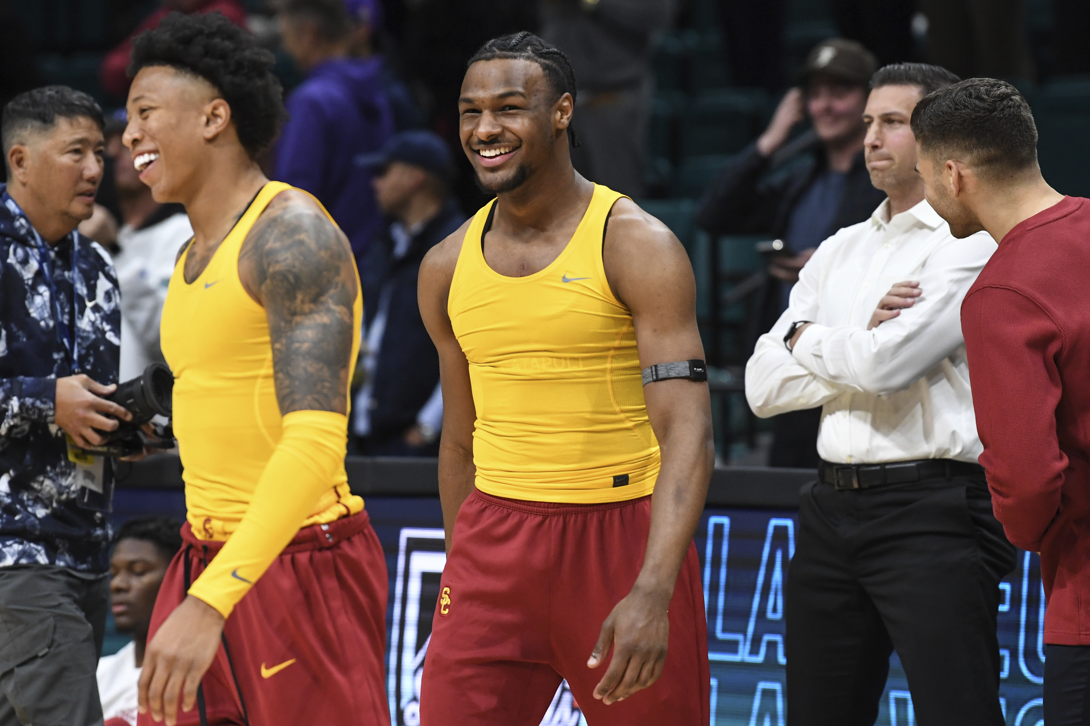 USC's Bronny James returns to full-contact practice for 1st time