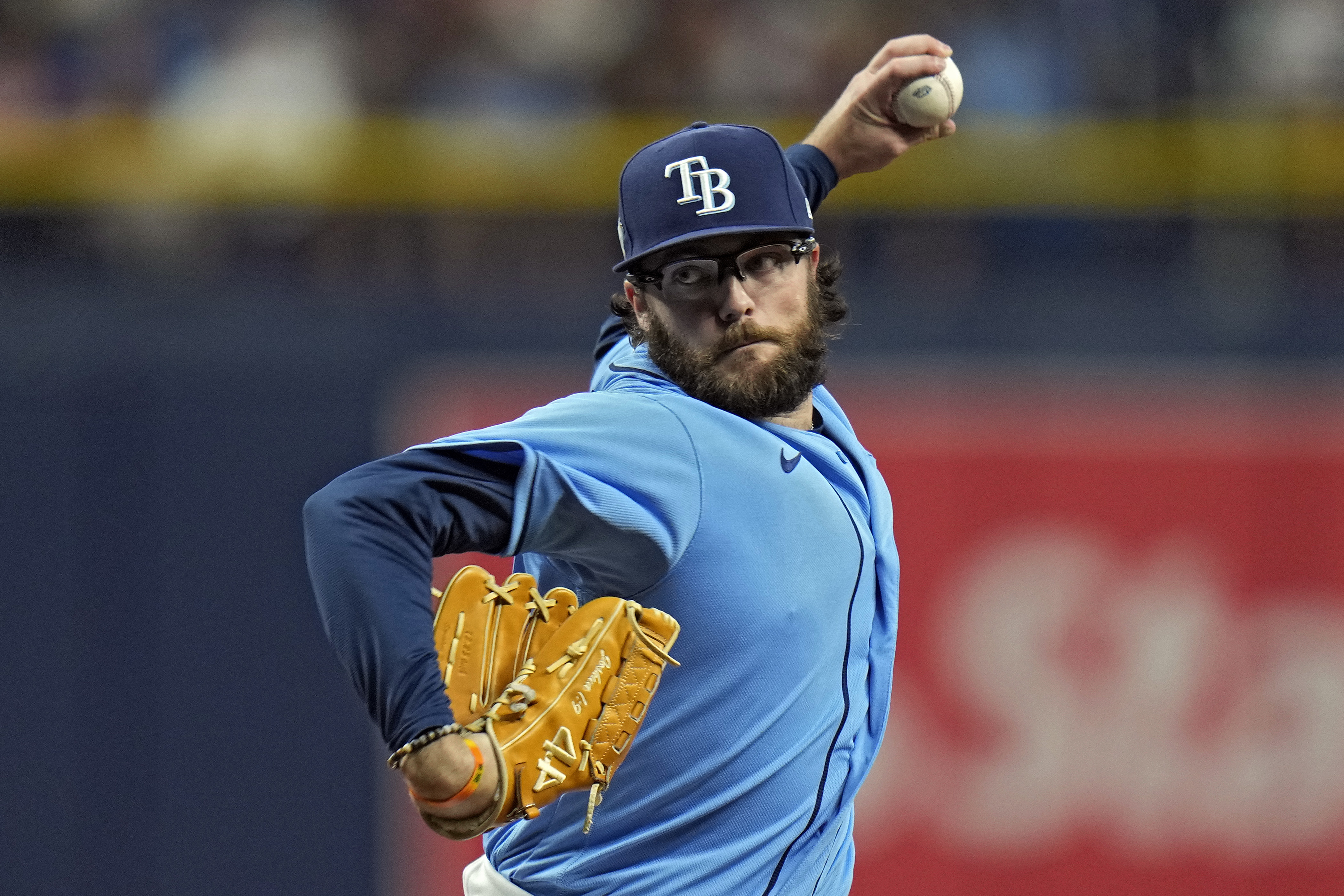 Tampa Bay Rays relief pitcher Jalen Beeks against the New York Yankees  during the seventh inning of a baseball game Saturday, May 6, 2023, in St.  Petersburg, Fla. (AP Photo/Chris O'Meara Stock