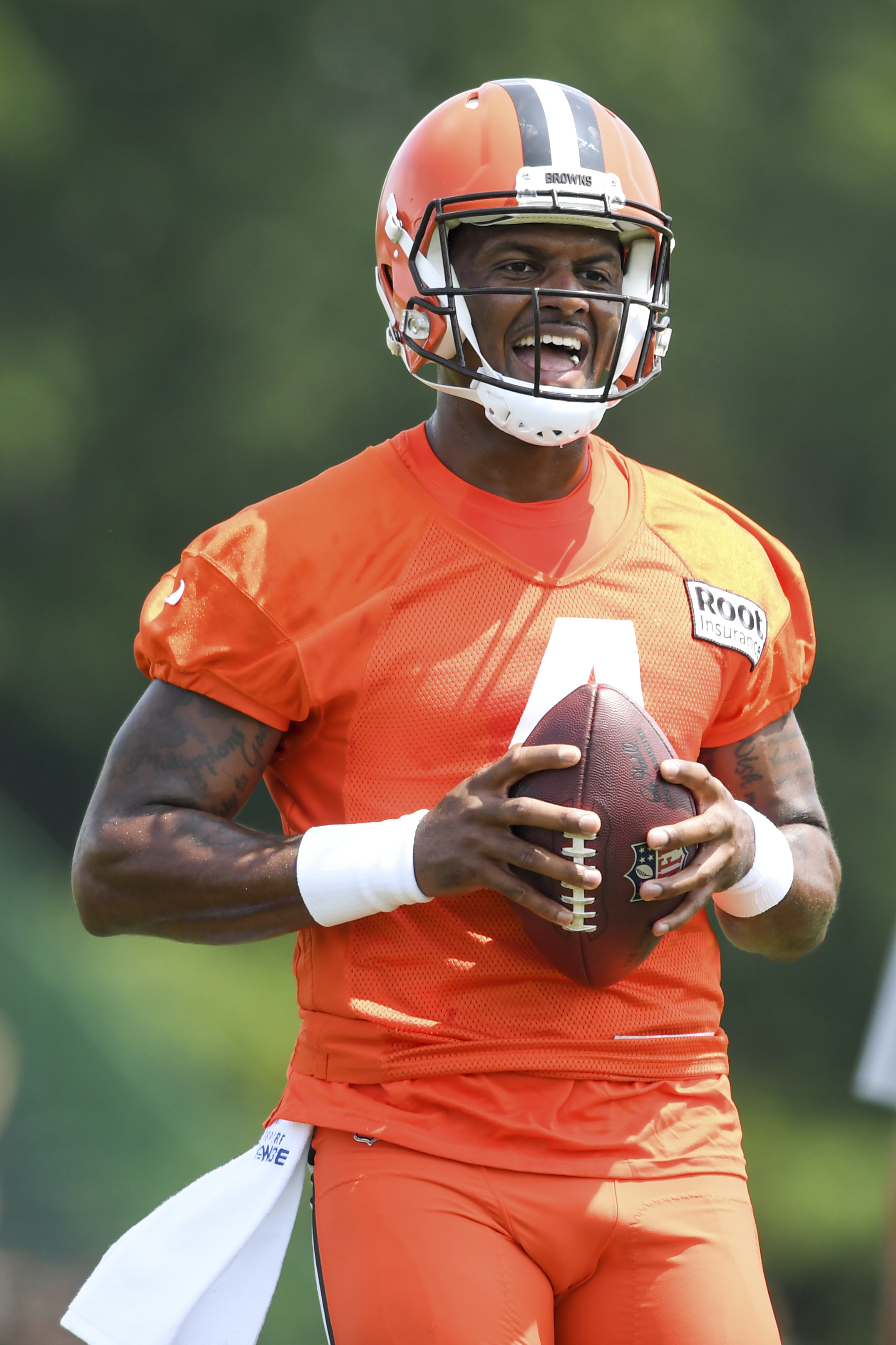 Cleveland QB Deshaun Watson continues to work while awaiting word