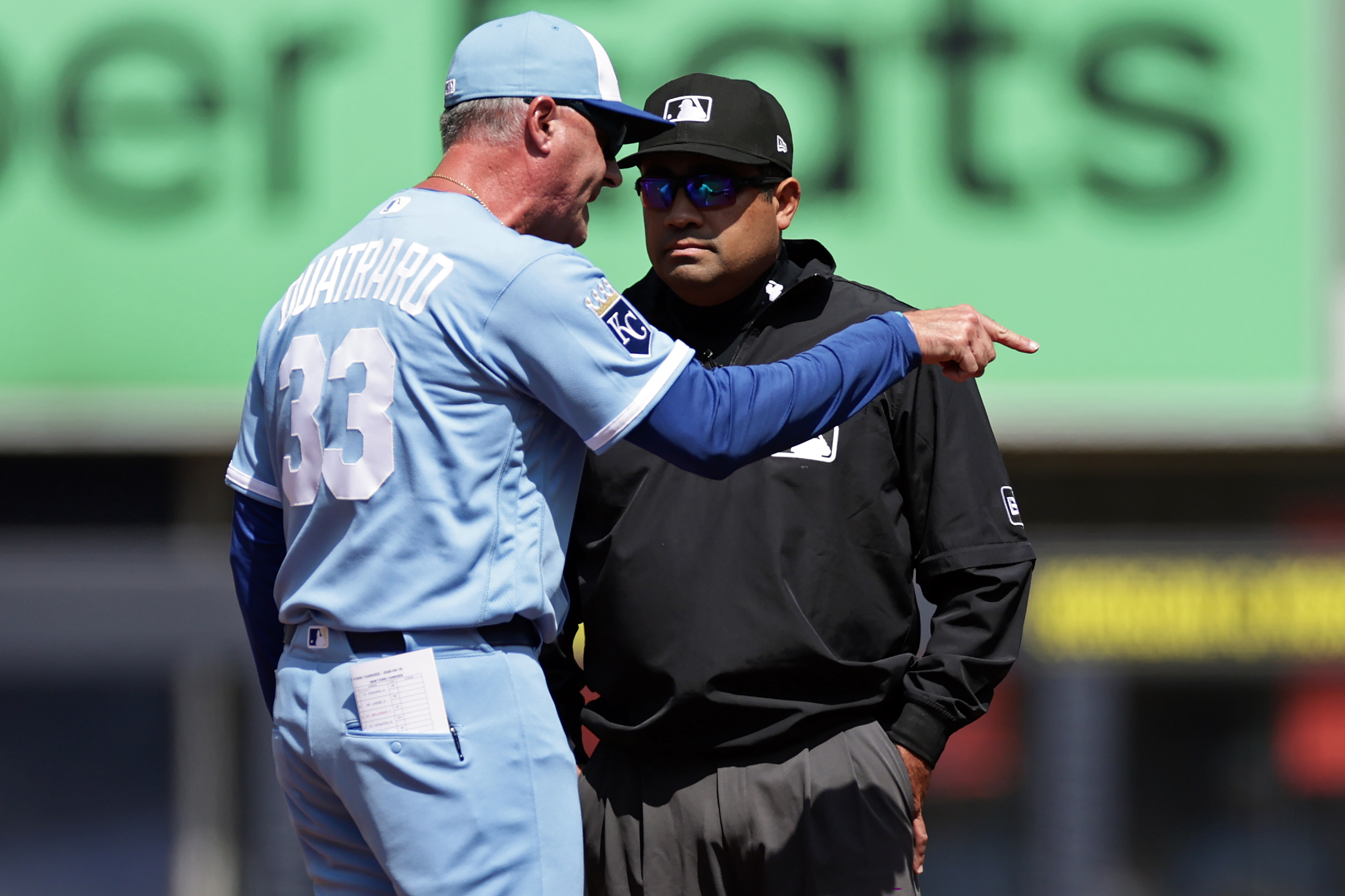 Royals manager Matt Quatraro ejected after top of first inning in game  against the Yankees