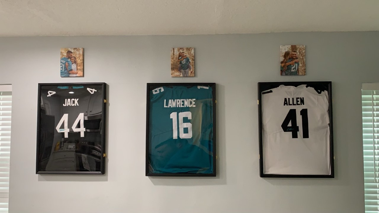 Trevor Lawrence Signed Jaguars Custom Framed Jersey Display with